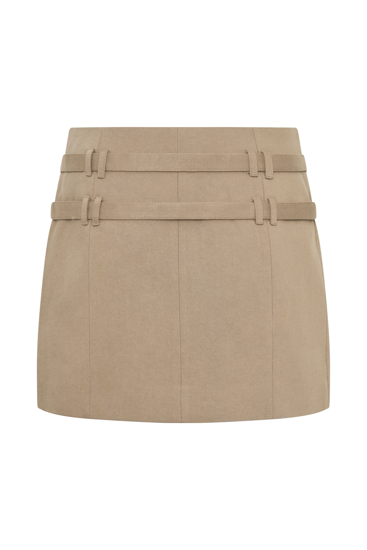 Marielle Double Belt Mini Skirt - Taupe