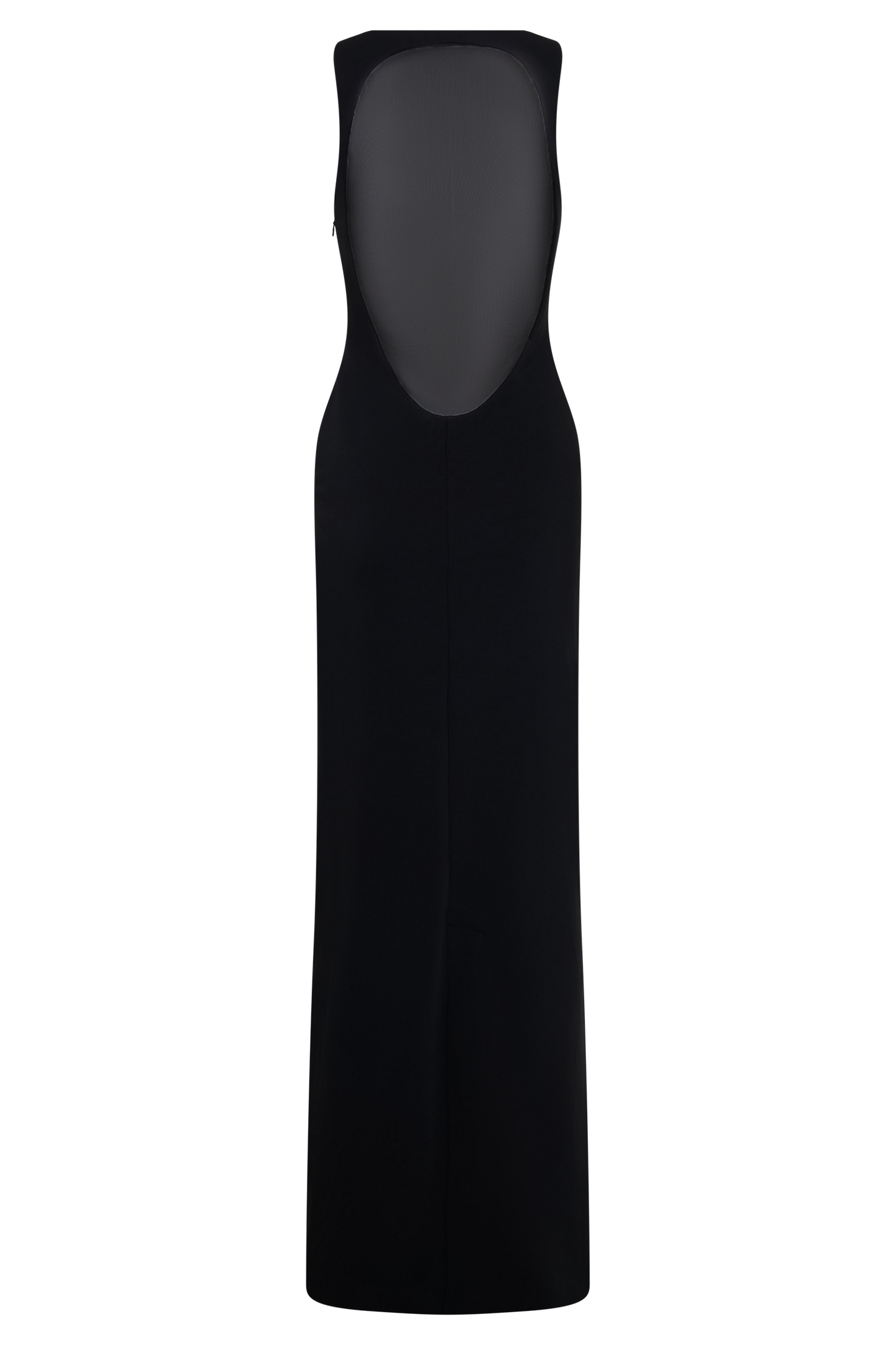 Marlon Crepe And Mesh Maxi Dress - Black