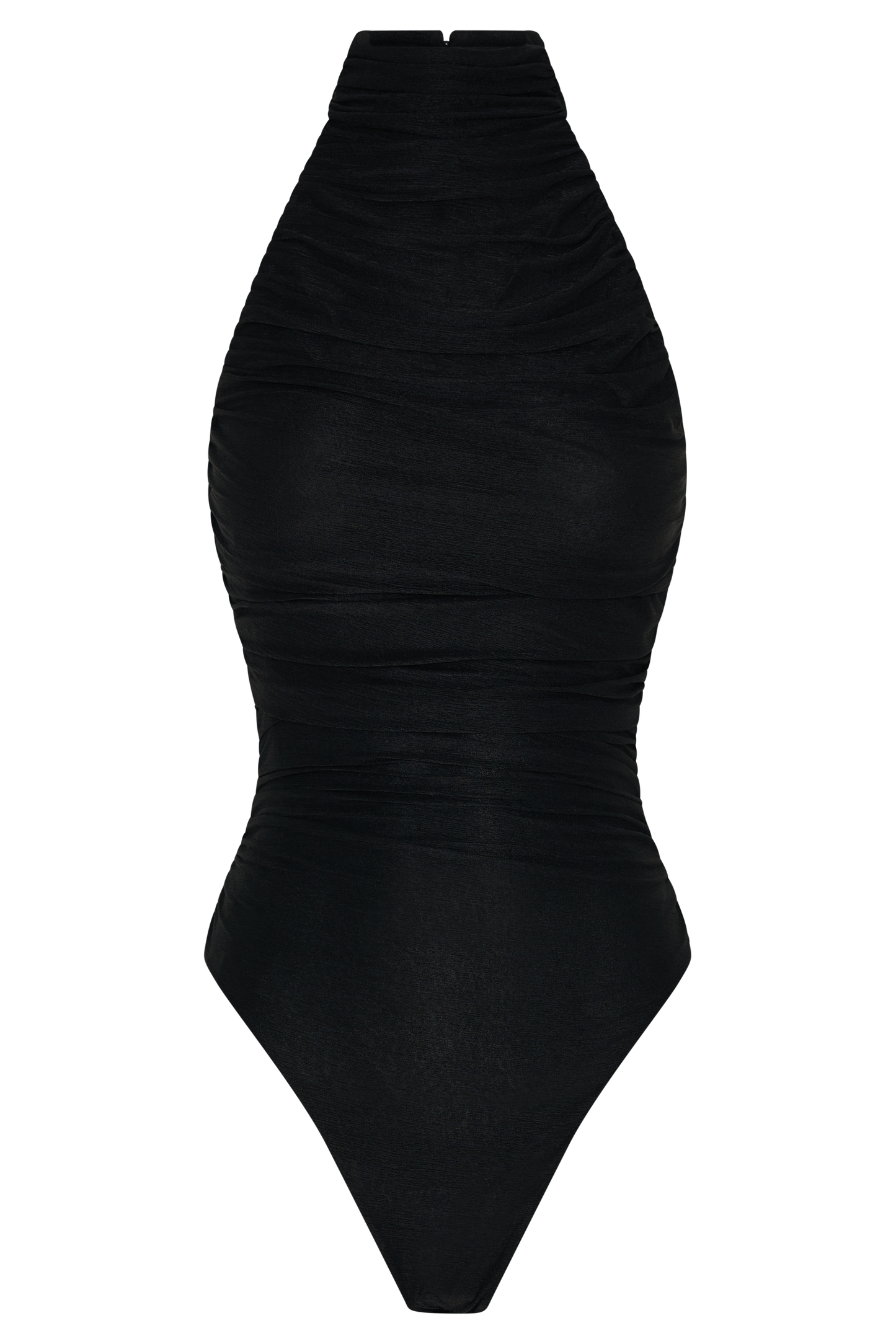Matilda Ruched Mesh Bodysuit - Black