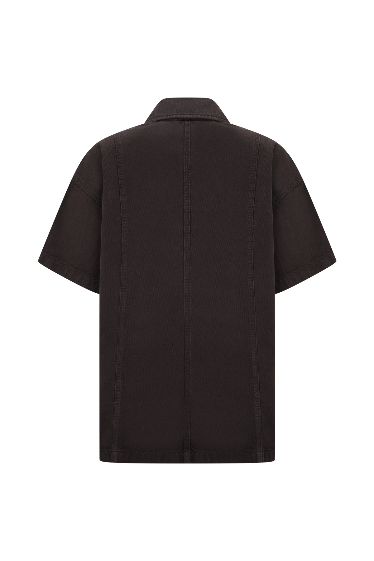 Maya Oversized Denim Shirt - Chocolate
