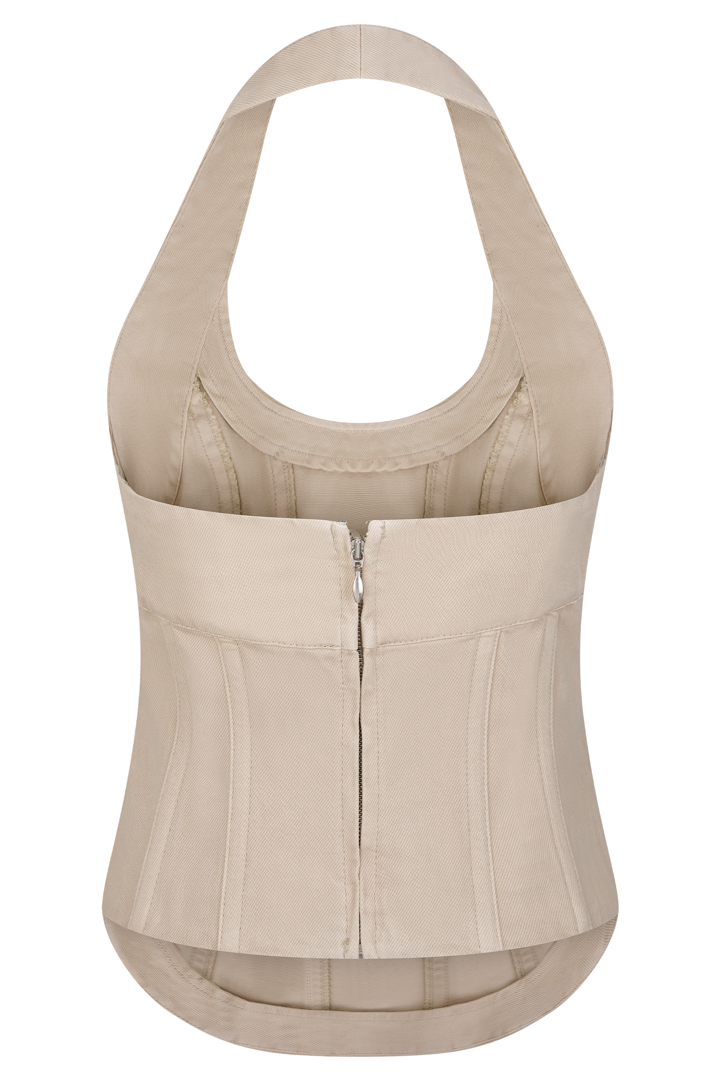 Meadow Denim Corset Halter Top - Stone Wash