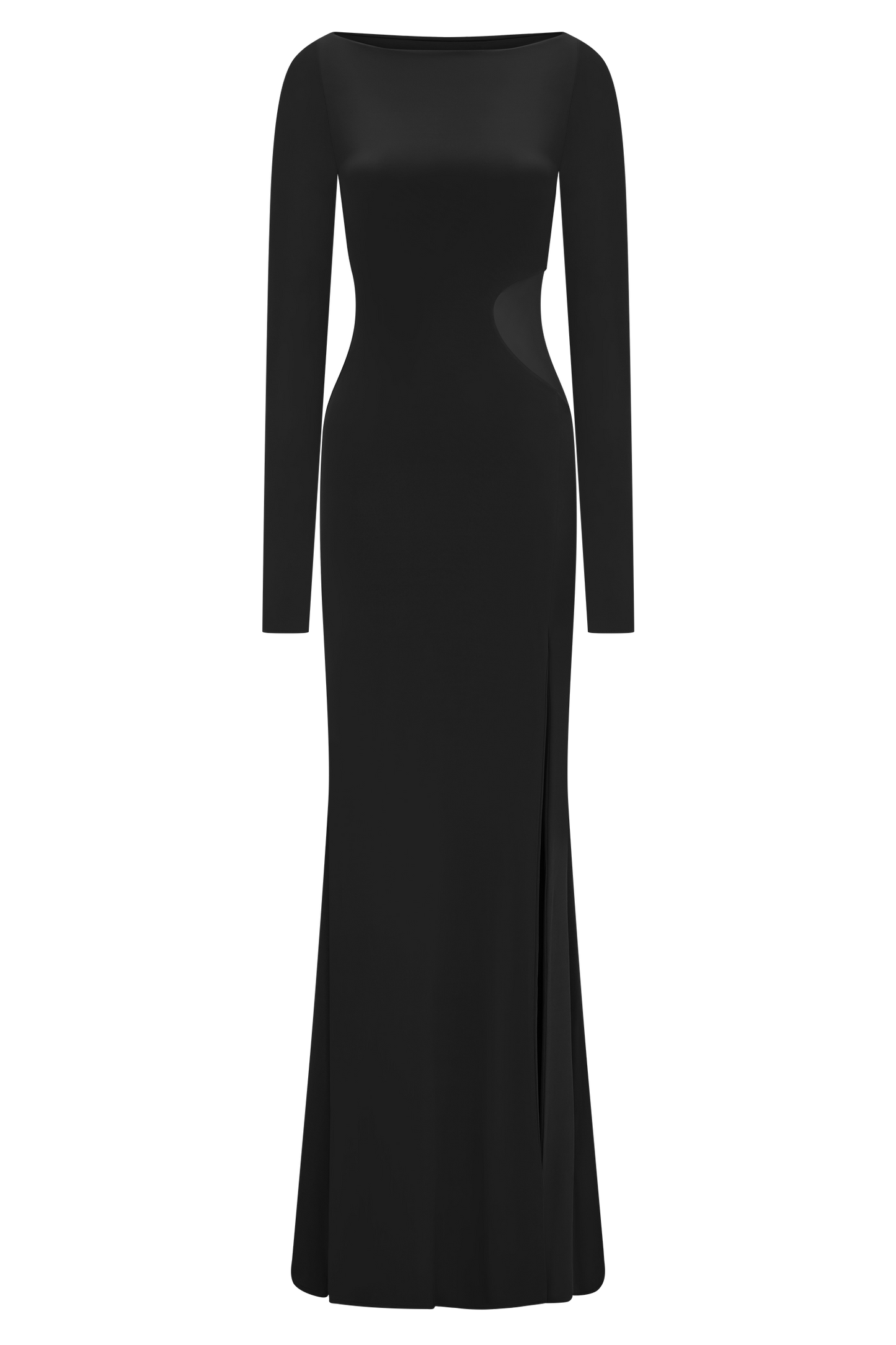 Megan Slinky And Mesh Maxi Dress - Black