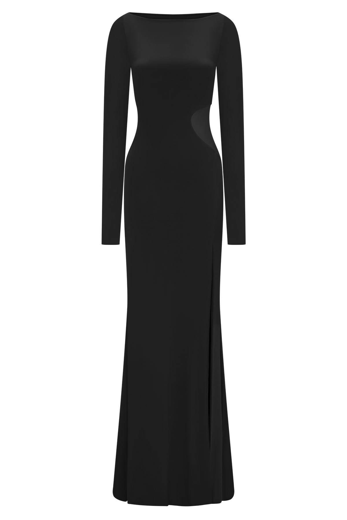 Megan Slinky And Mesh Maxi Dress - Black