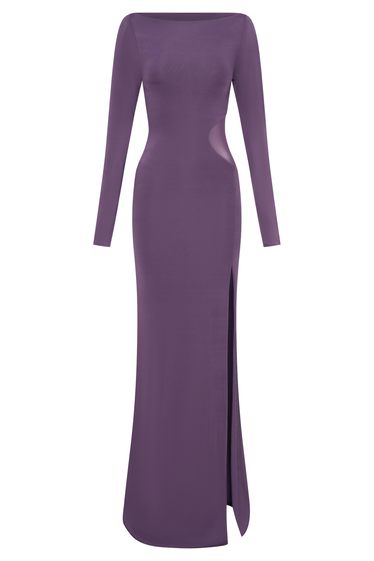 Megan Slinky And Mesh Maxi Dress - Purple
