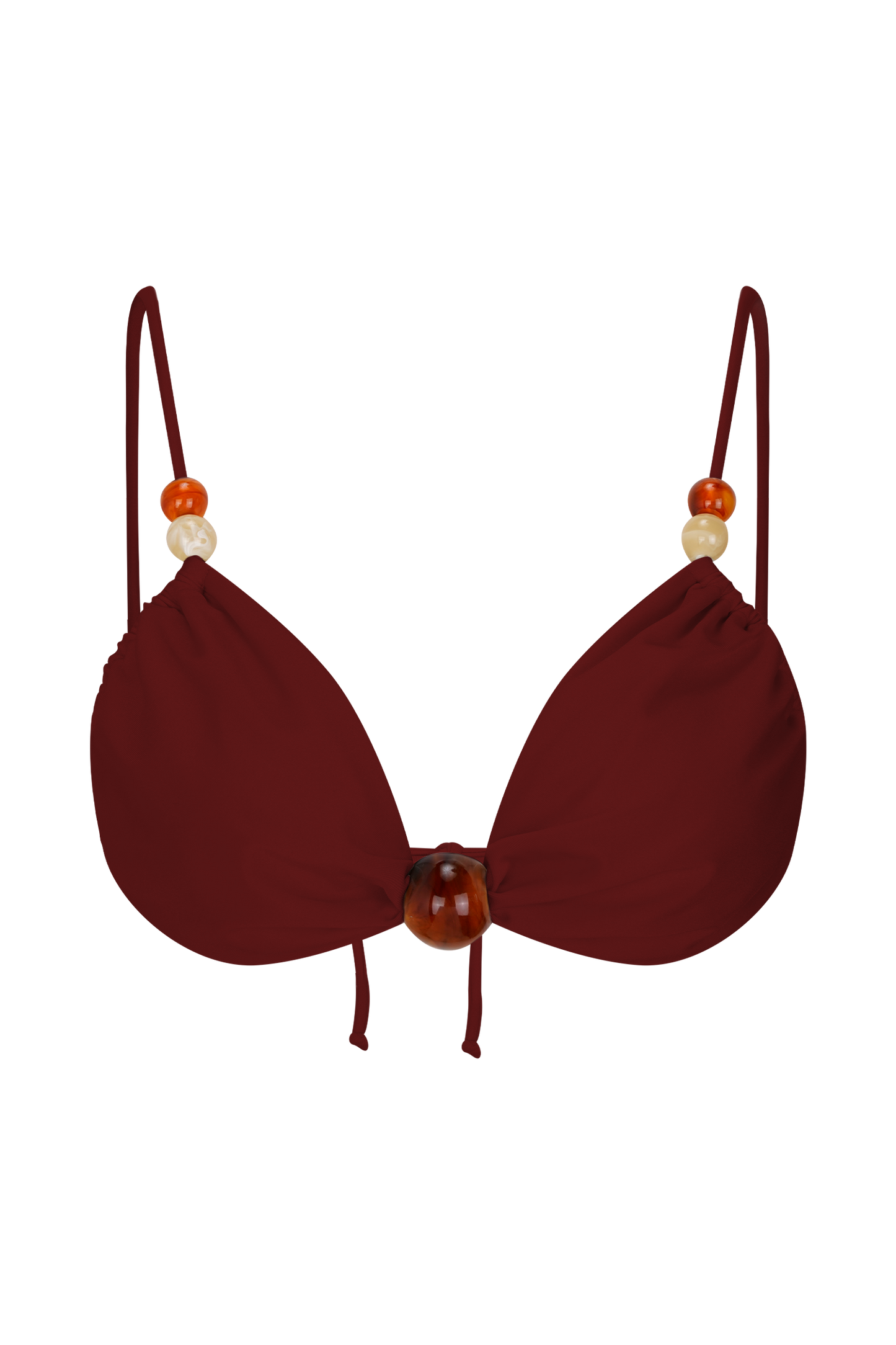 Memphis Beaded Bikini Top - Wine