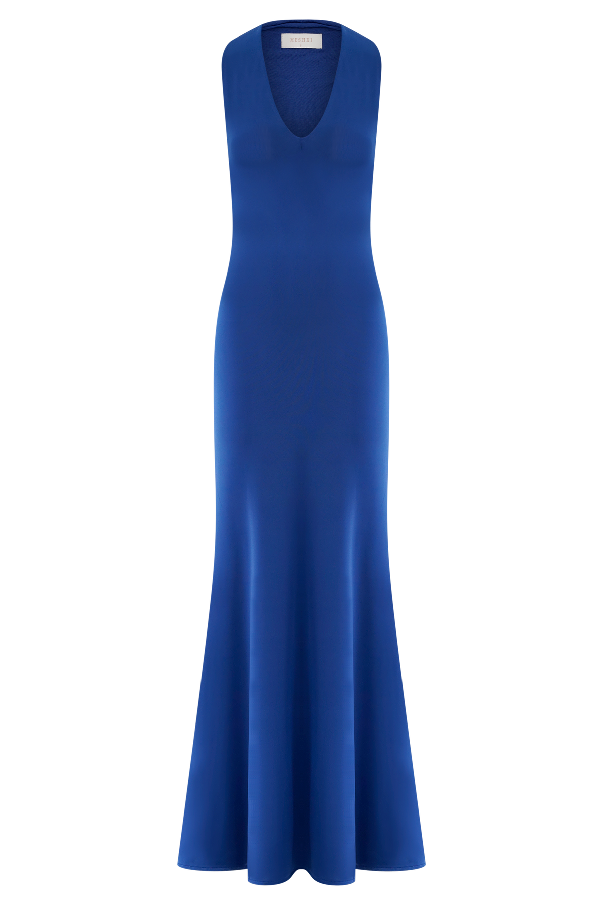 Elke Slinky V Neck Maxi Dress - Cobalt