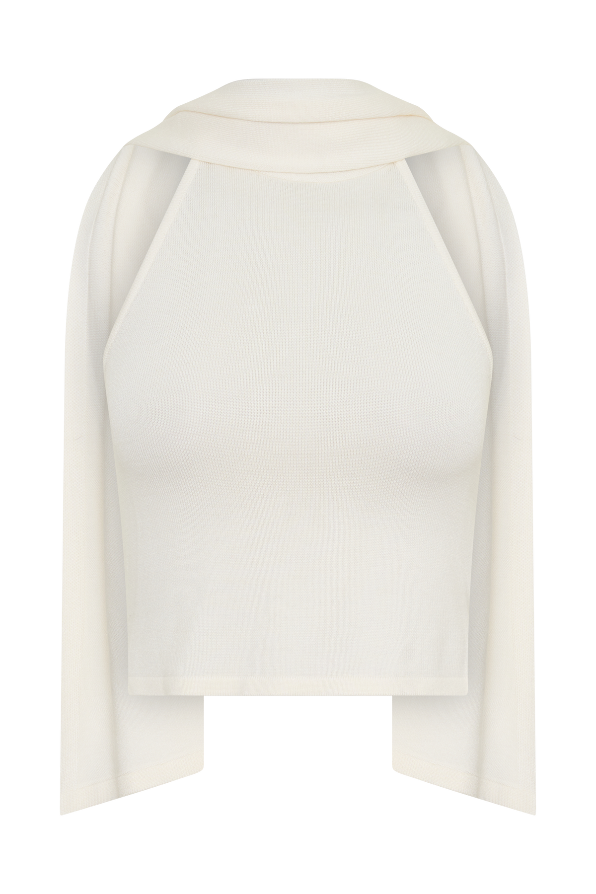 Misty Halter Backless Knit Top - Ivory