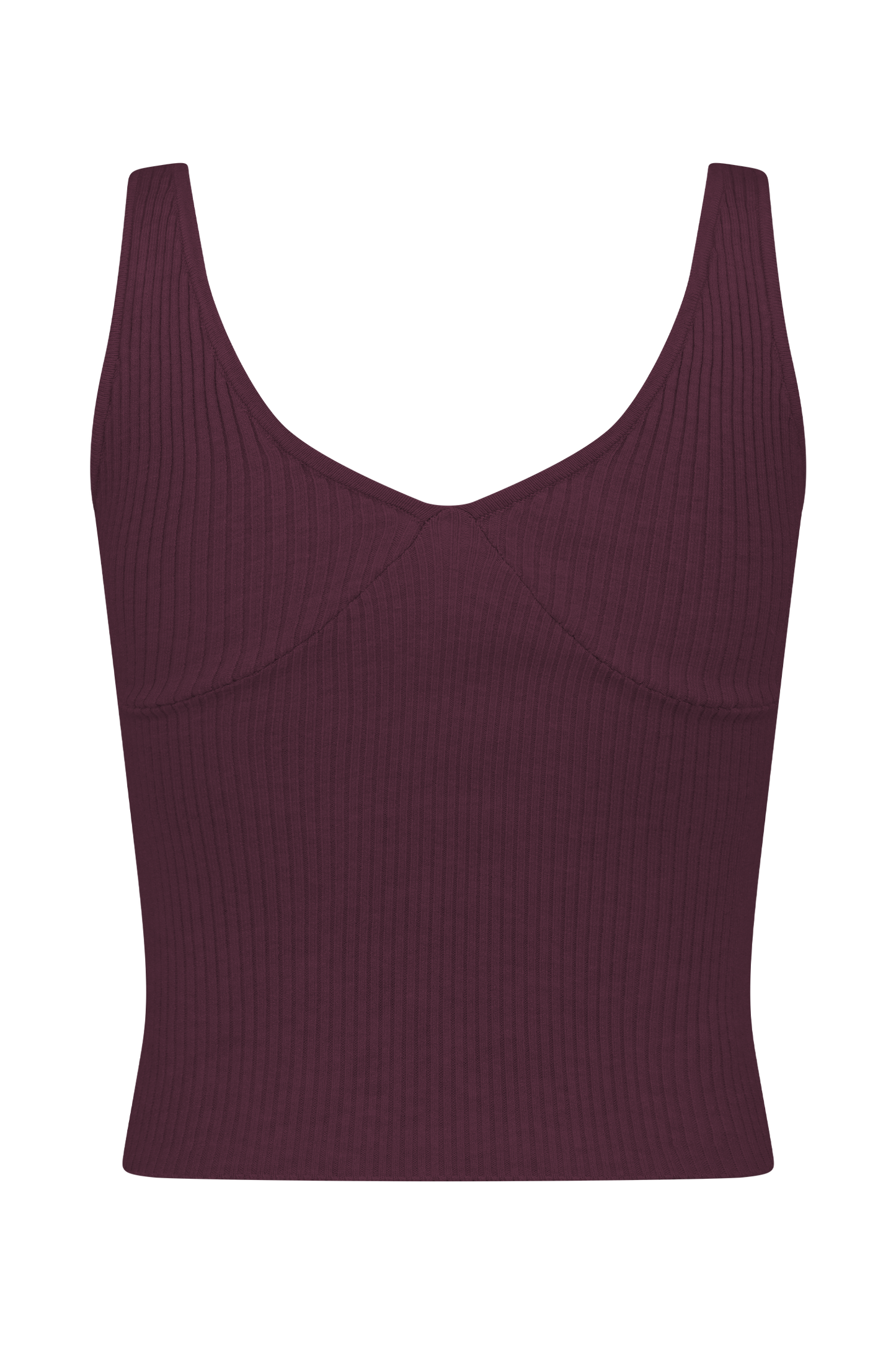 Natalya Ribbed Knit Cami Top - Merlot