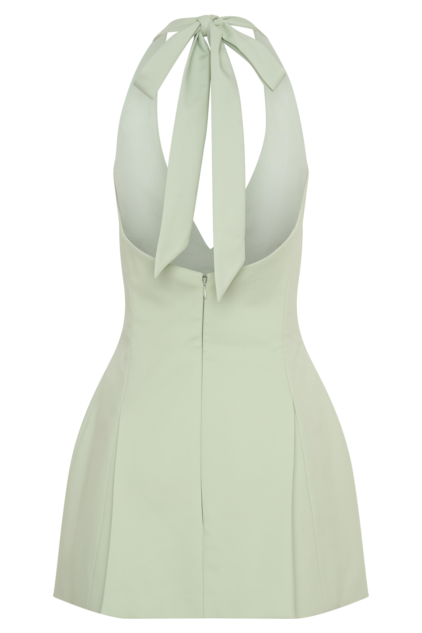 Nelly Halter Neck Cotton Mini Dress - Sage