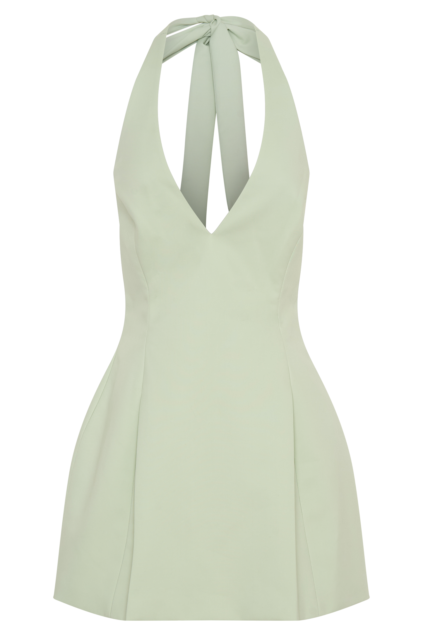 Nelly Halter Neck Cotton Mini Dress - Sage