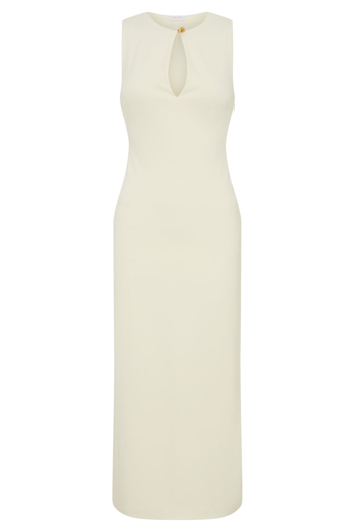 Norah Sleeveless Crepe Midi Dress - Ivory