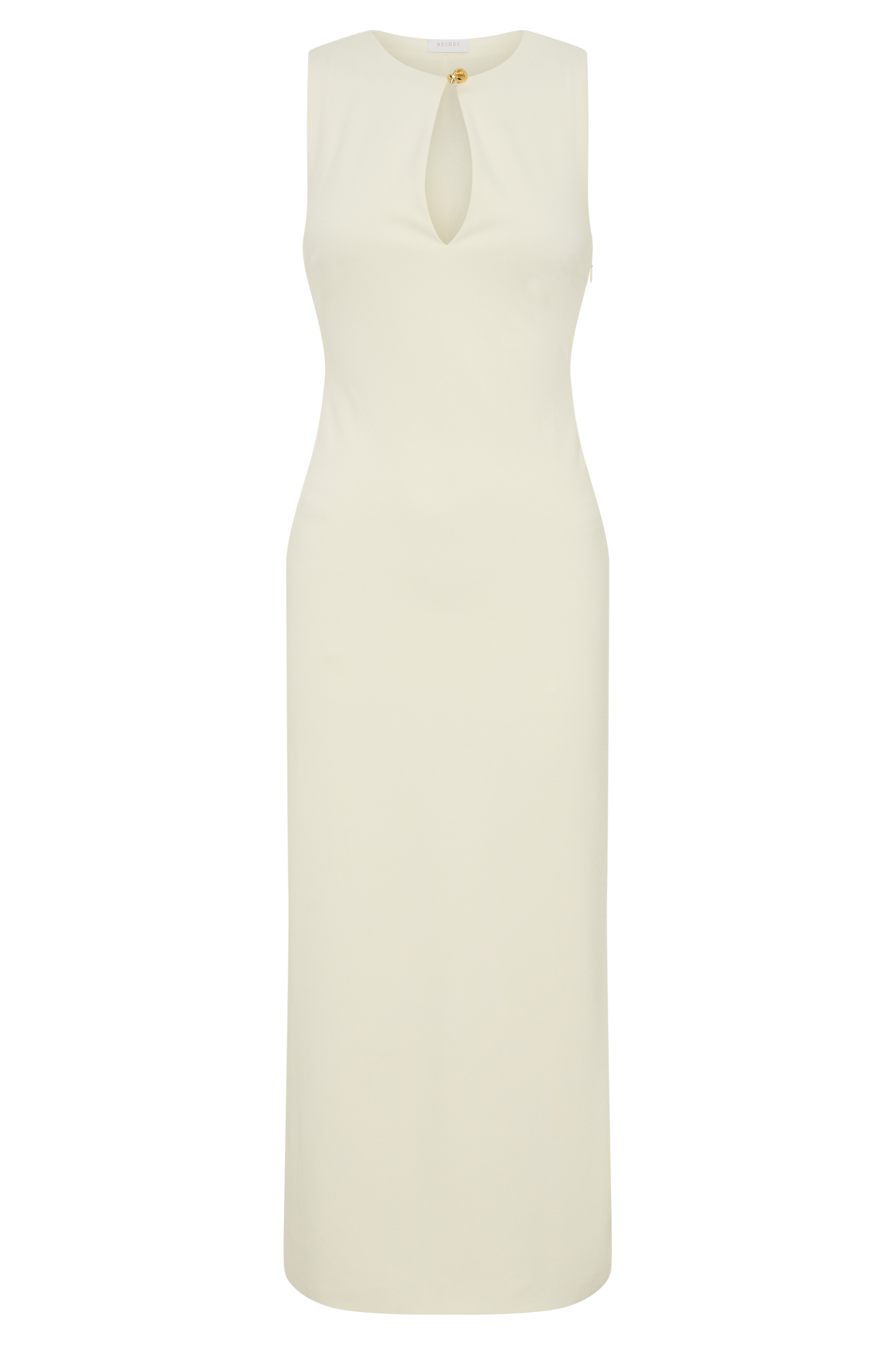 Norah Sleeveless Crepe Midi Dress - Ivory