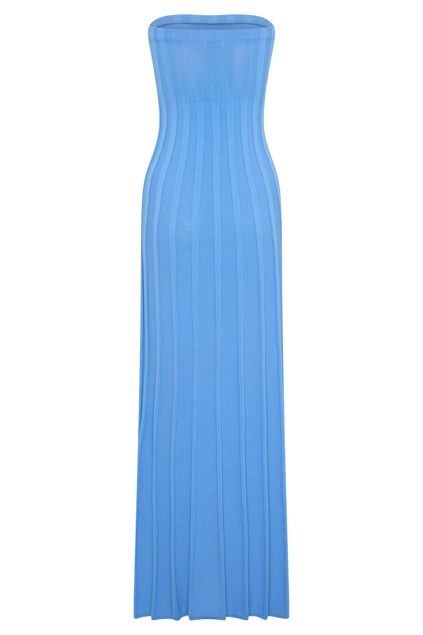Pia Ribbed Strapless Maxi Dress - Periwinkle