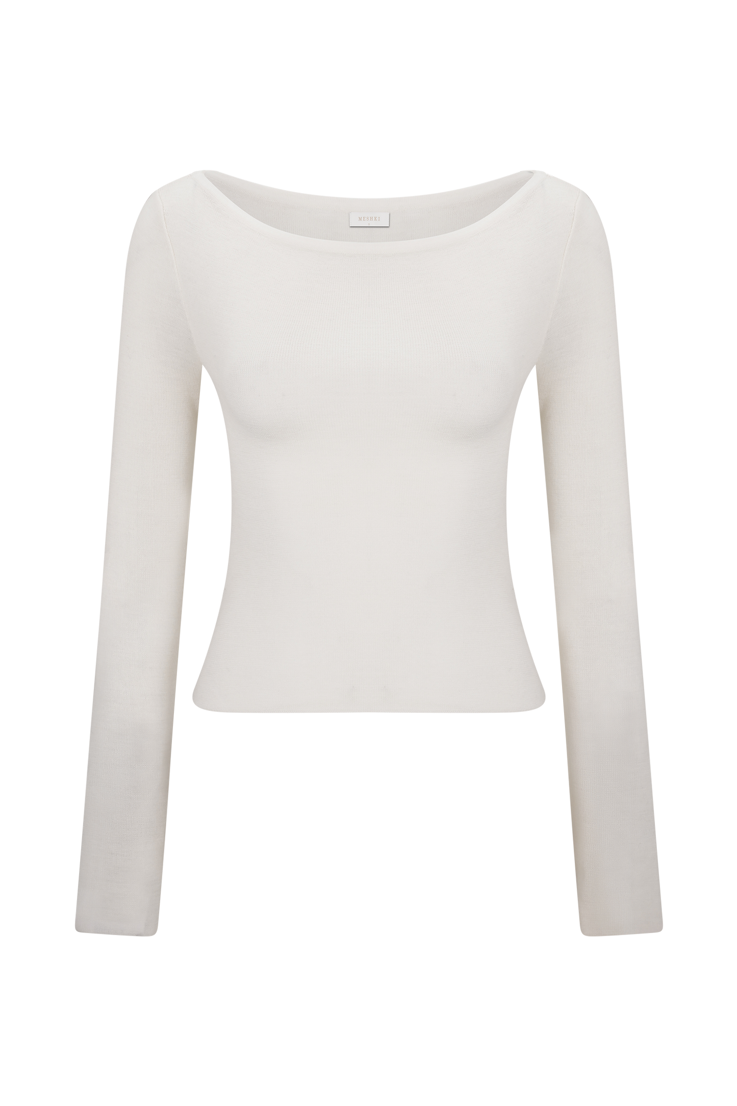 Paedyn Merino Wool Ribbed Long Sleeve Top - Ivory
