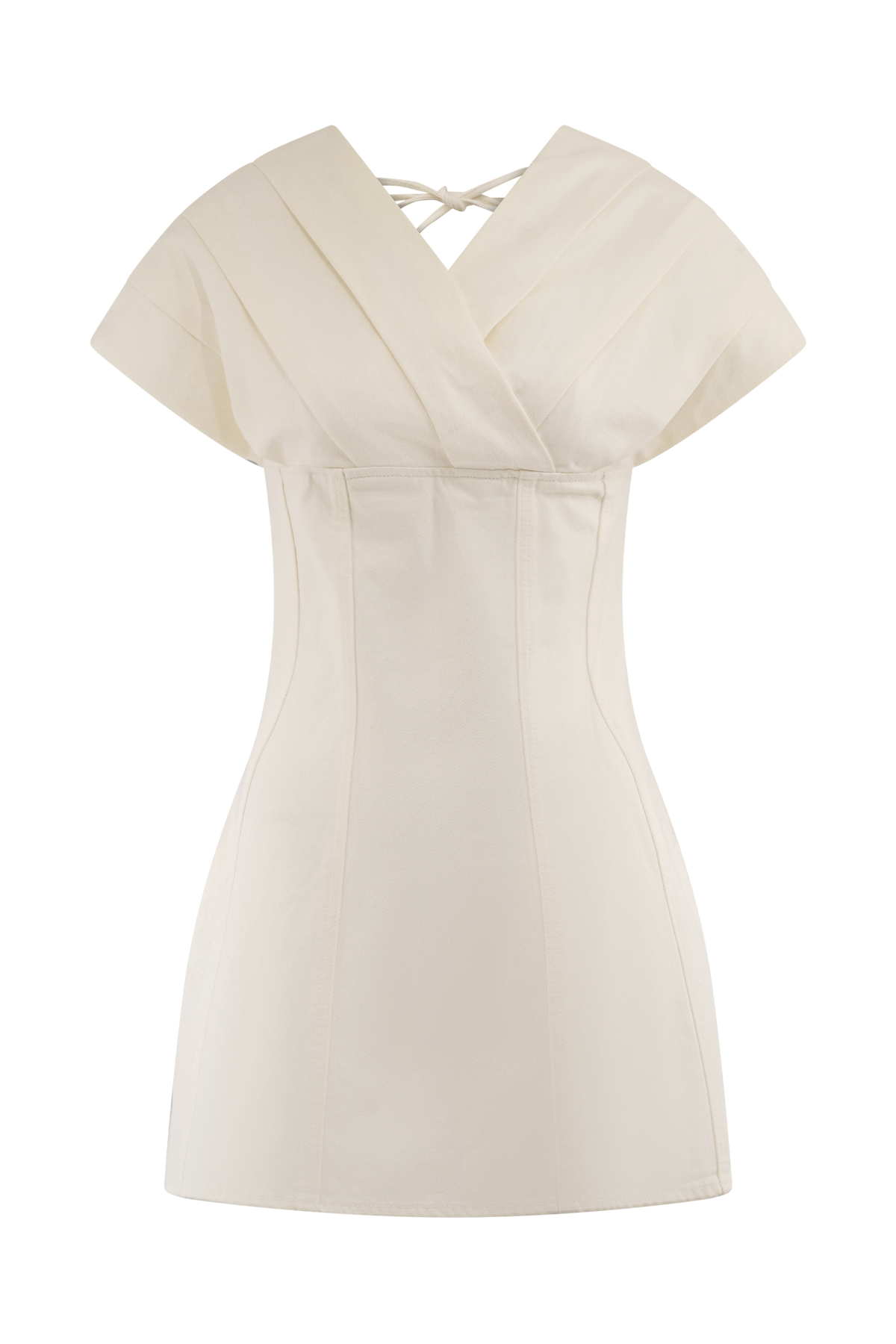 Pascale Off Shoulder Denim Mini Dress - White