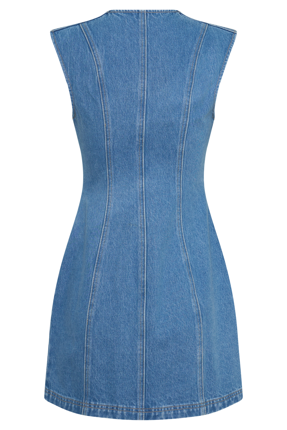 Penn Button Front Denim Mini Dress - Summer Blue