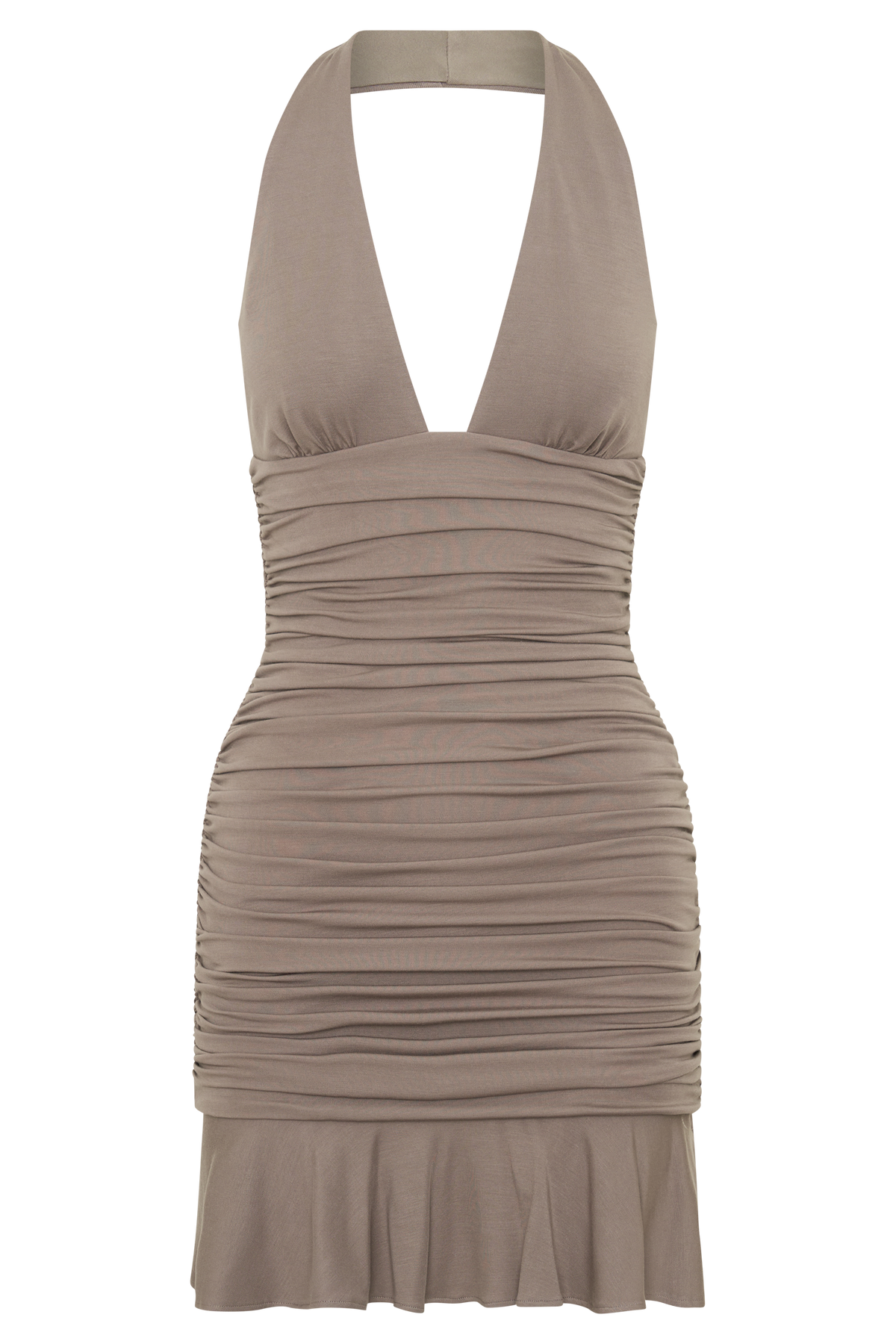 Peregrine Modal Halter Mini Dress - Neutral