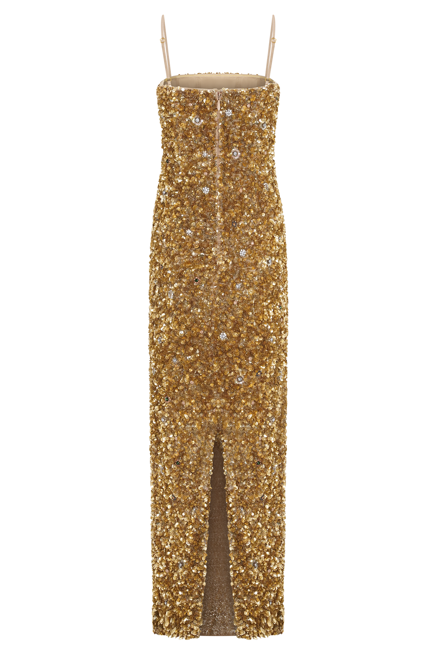 Porter Hand Beaded Midi Dress - Gold