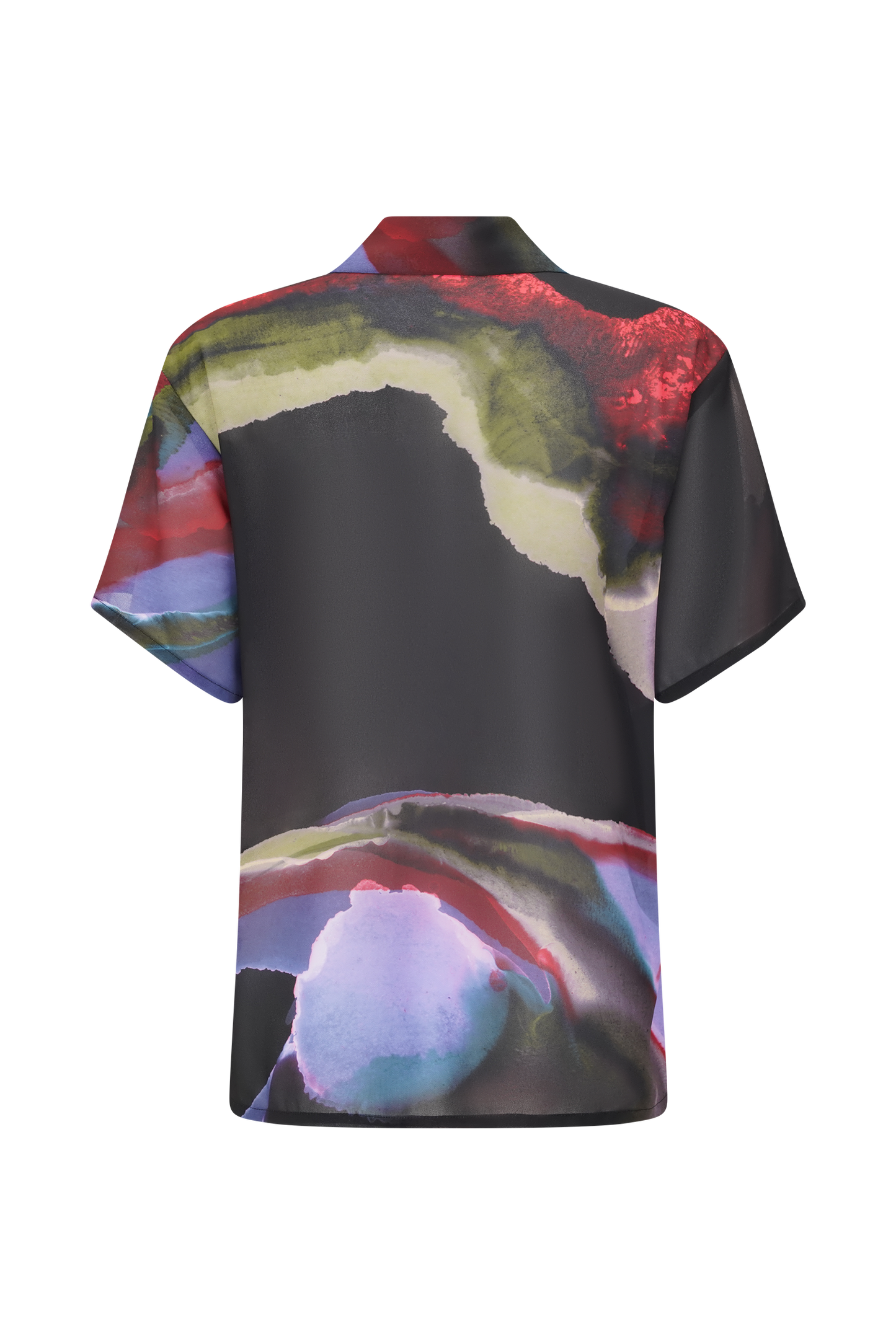 Rachel Chiffon Short Sleeve Shirt - Multi Fluid Reverie Print