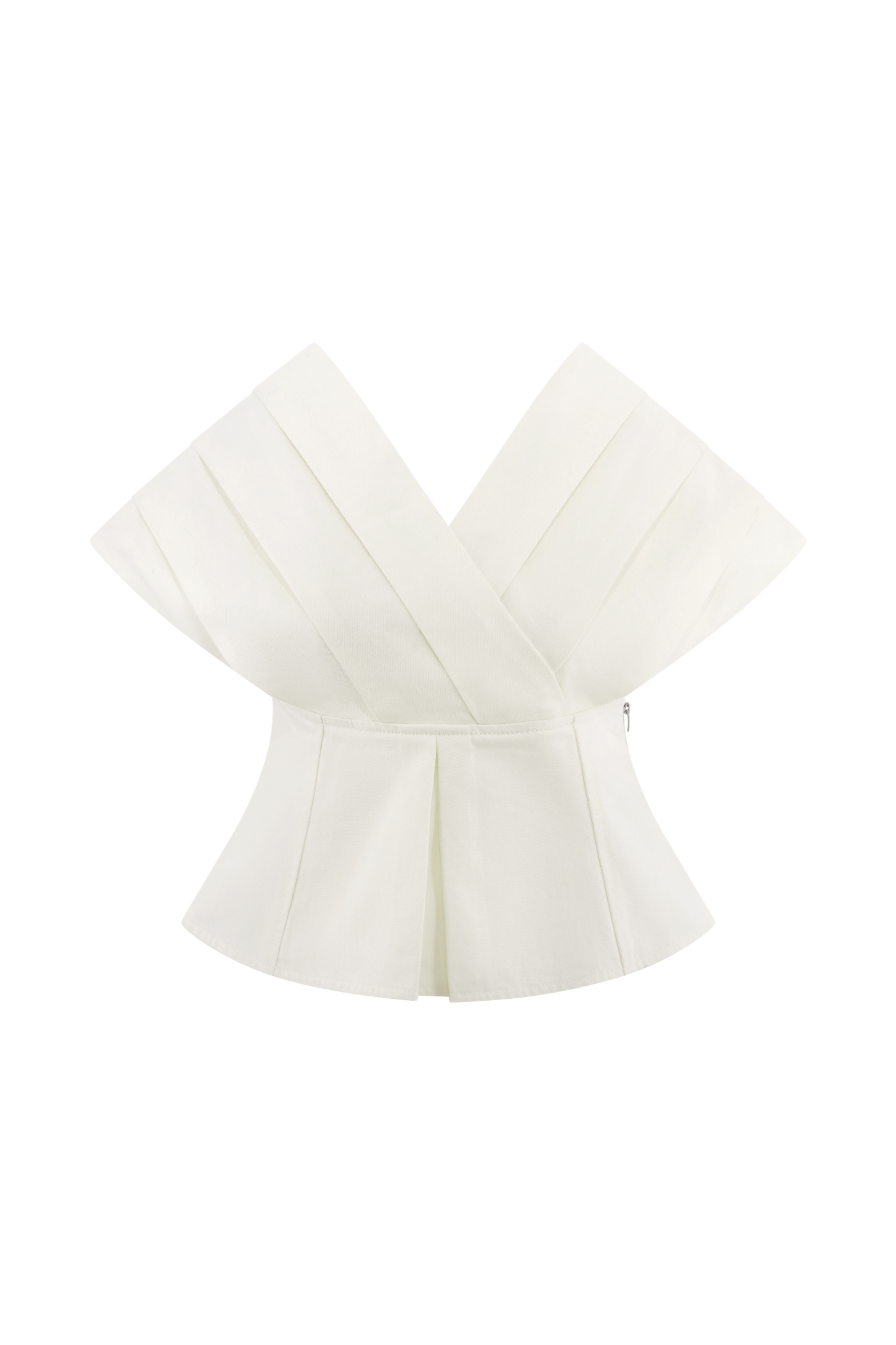 Rayne Off Shoulder Denim Top - White