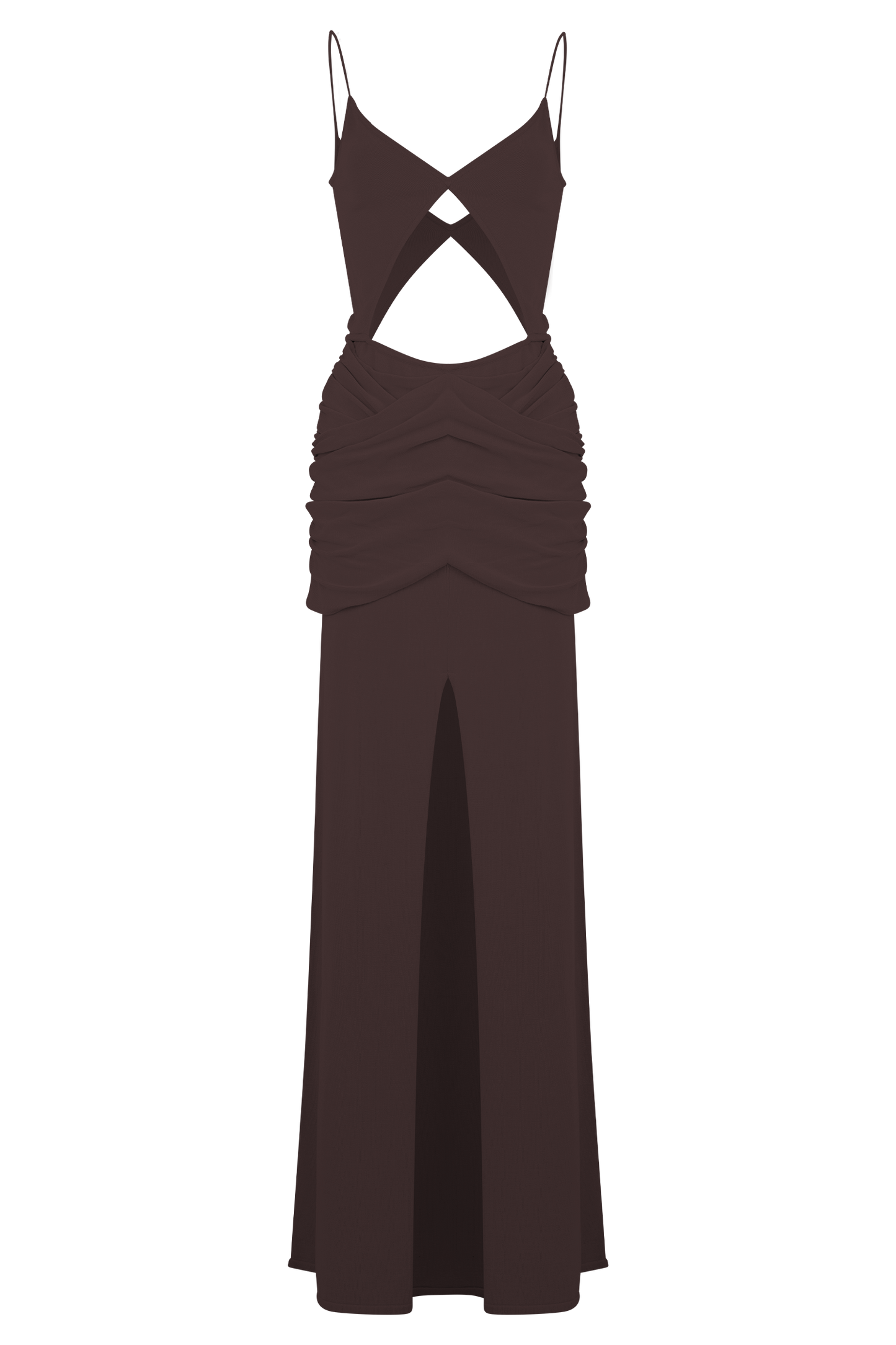 Reama Wrap Over Knit Maxi Dress - Chocolate