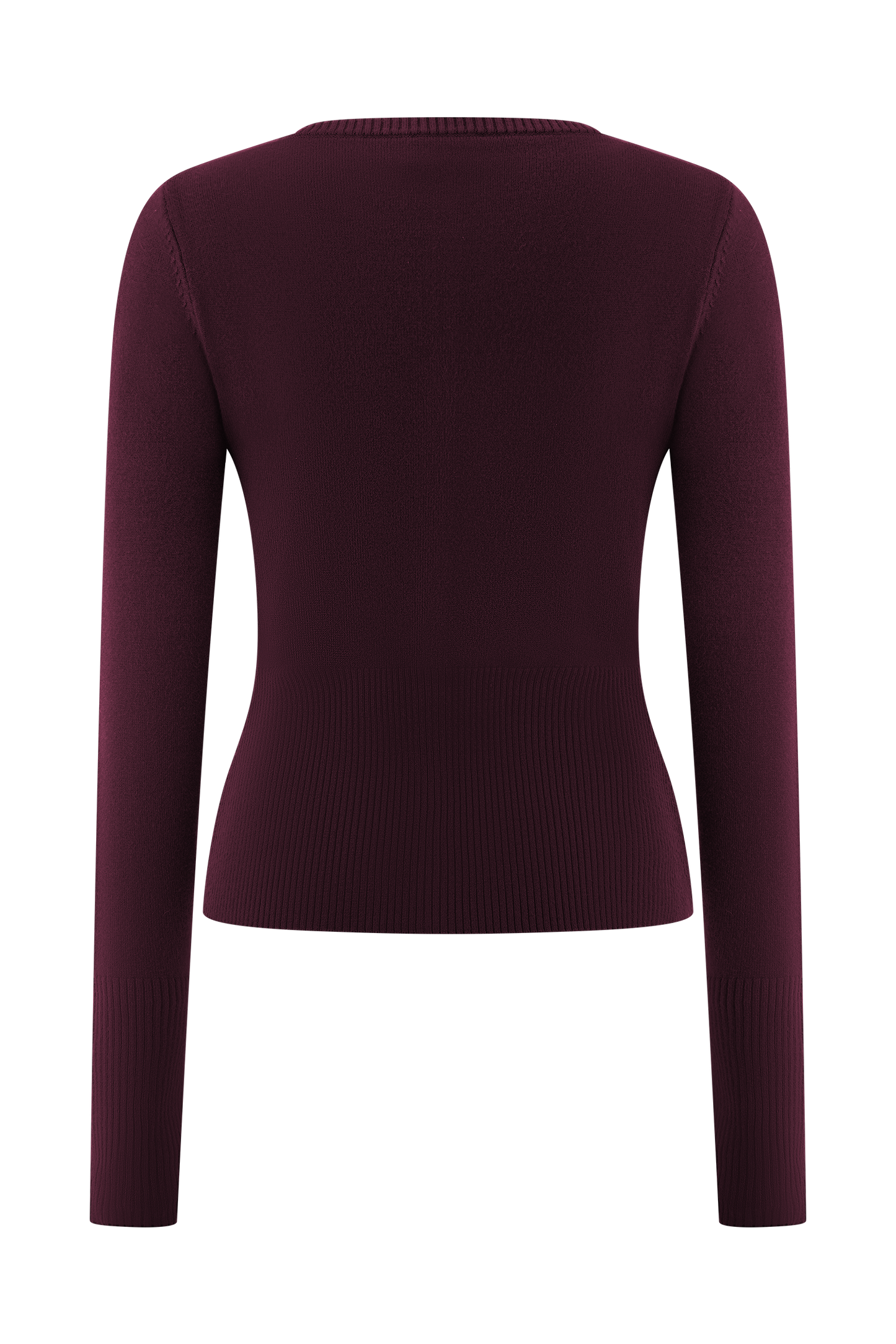 Reese Fitted Knit Cardigan - Merlot