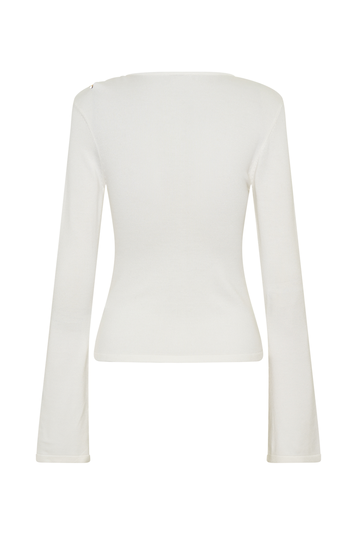 Ricky Knit Long Sleeve Longline Top - Ivory