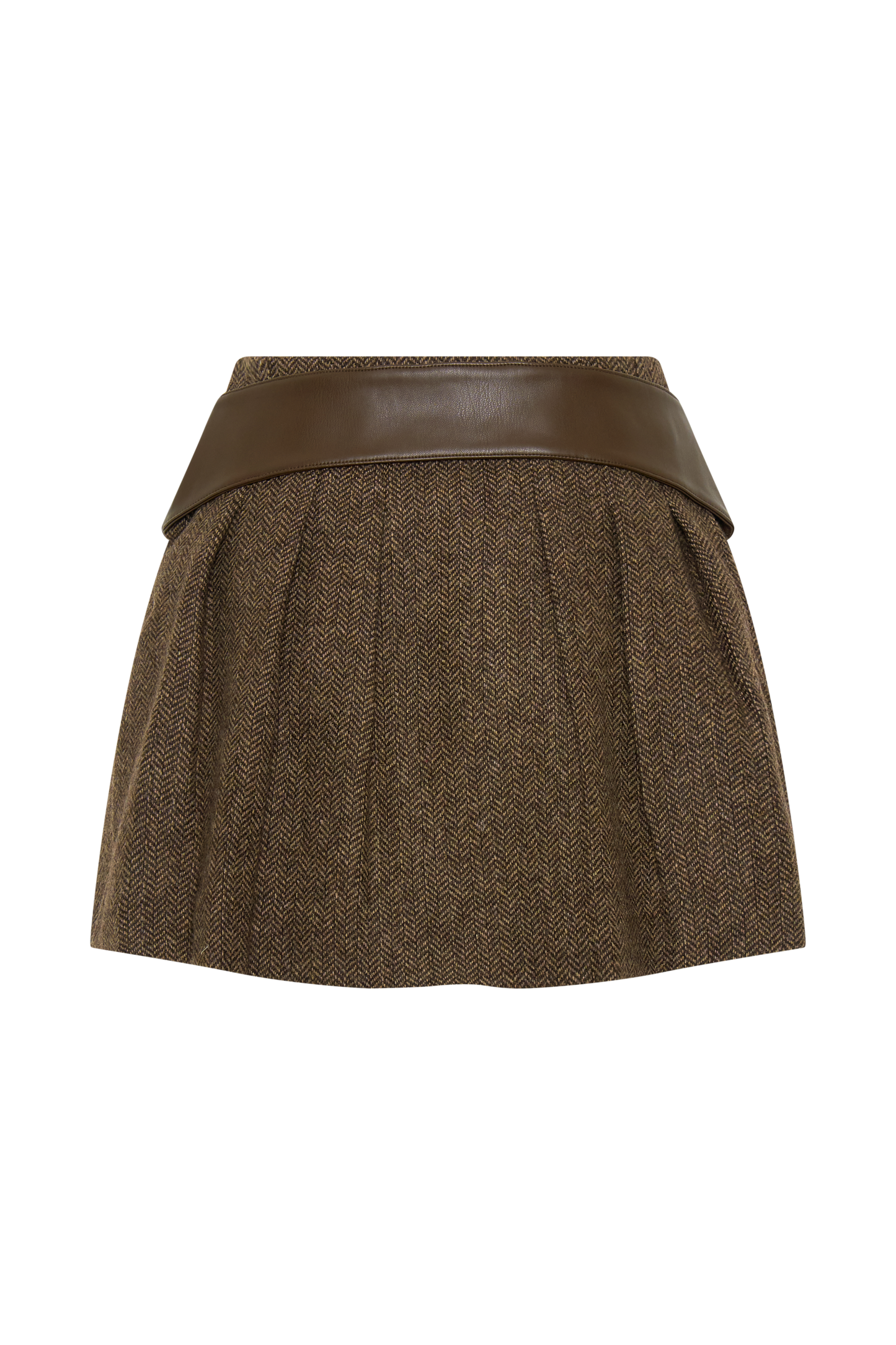 Romy Mini Skirt With Hardware - Herringbone