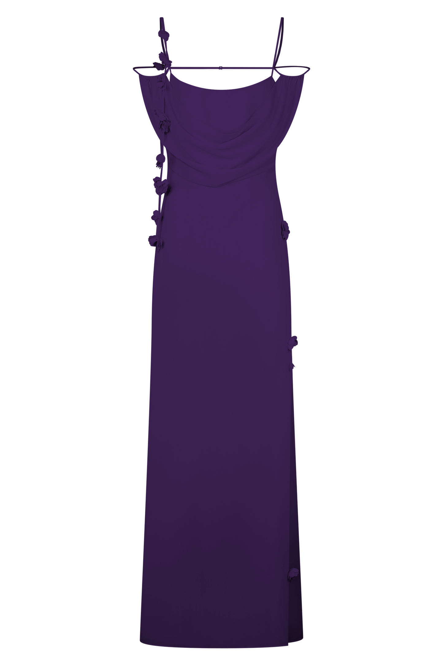 Rosalie Floral Chiffon Maxi Dress - Purple
