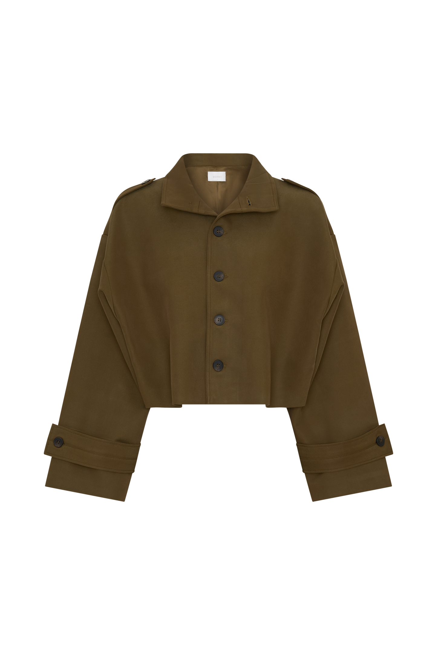 Rue Funnel Neck Bomber Jacket - Khaki