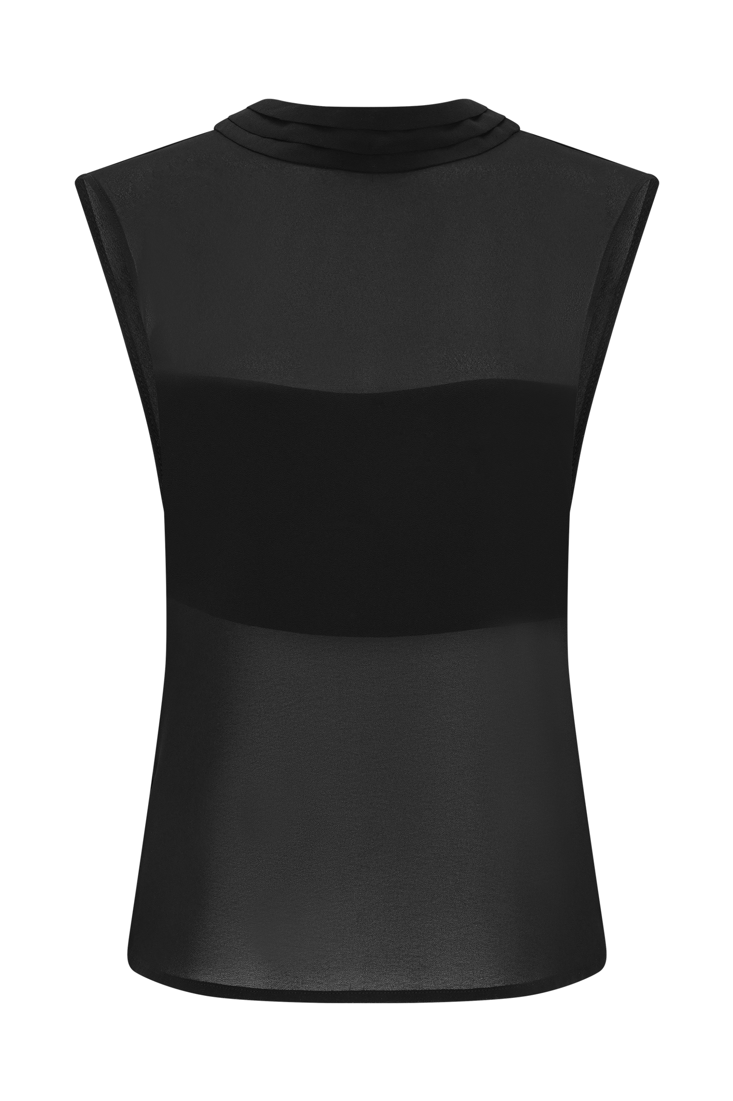 Saria Chiffon Low Back Top - Black