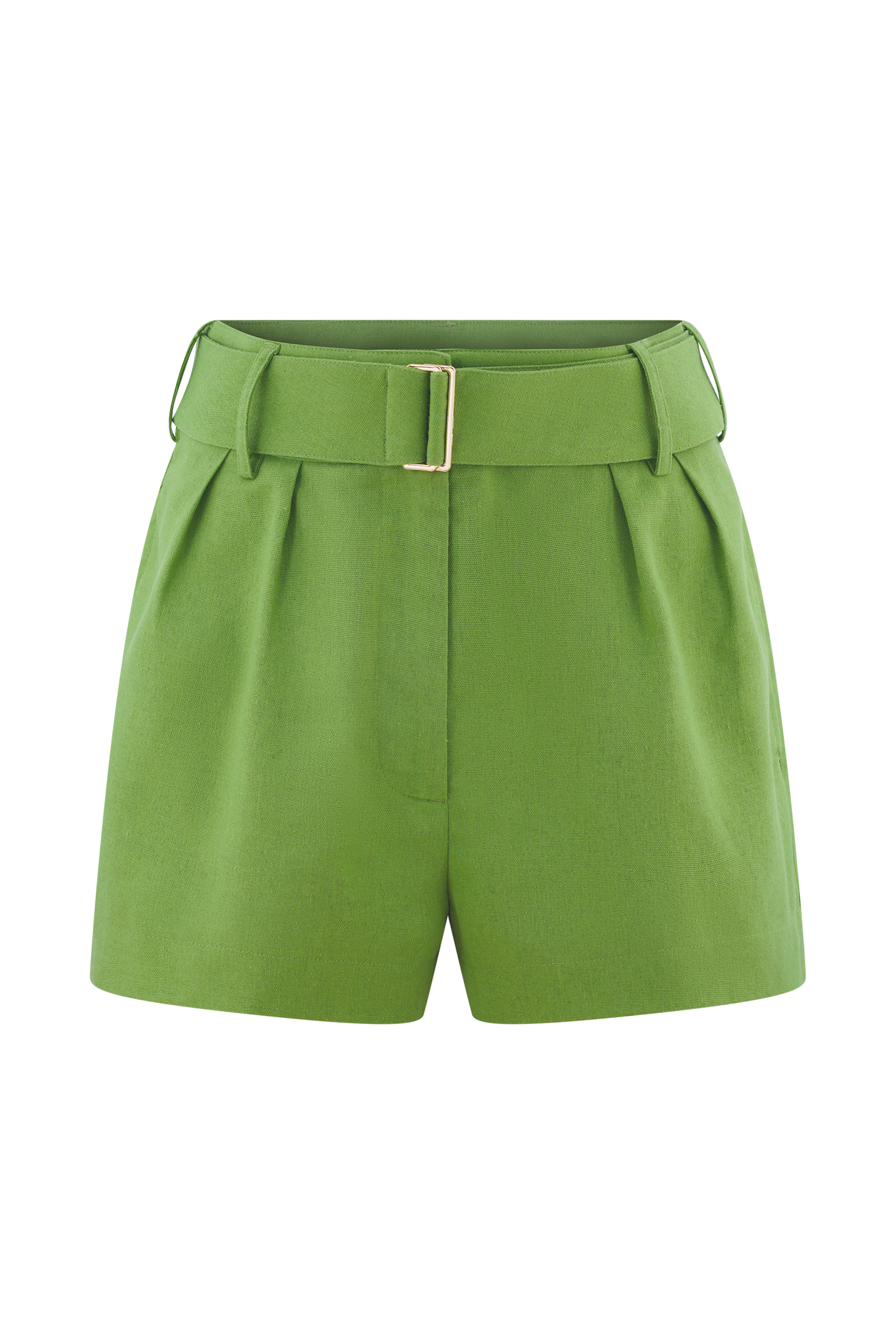 Scout Linen Belted Shorts - Green