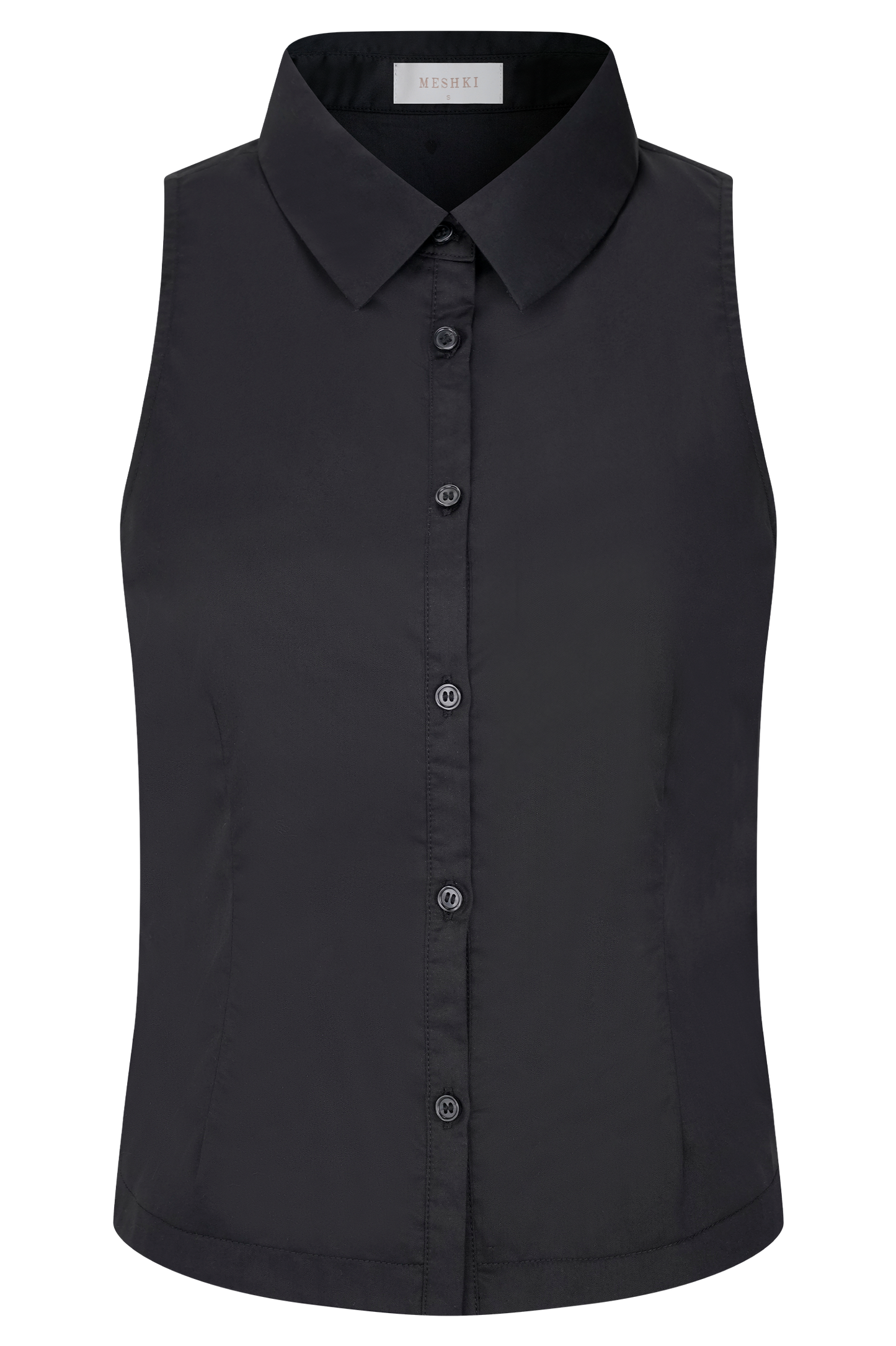 Selene Sleeveless Halter Shirt - Black