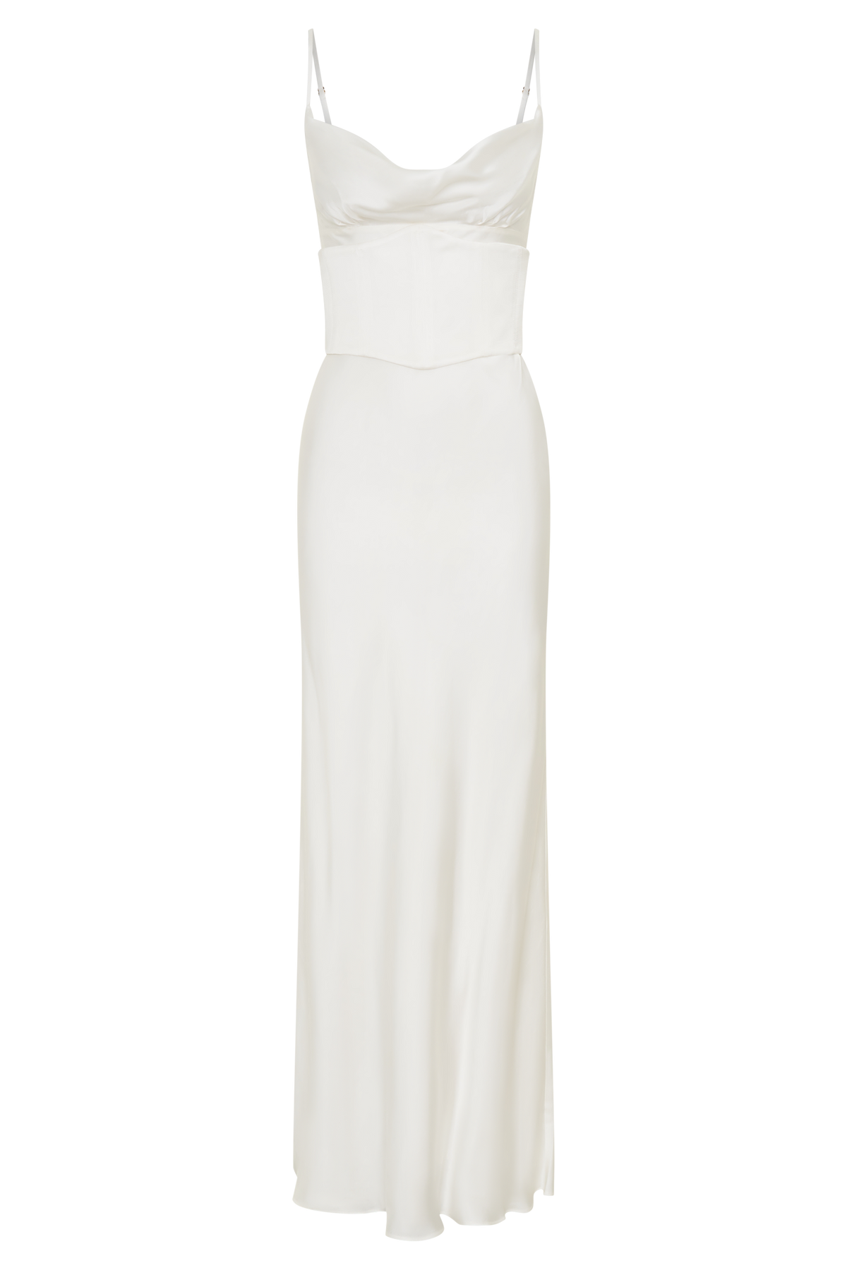 Seraphine Corset Satin Maxi Dress - Ivory