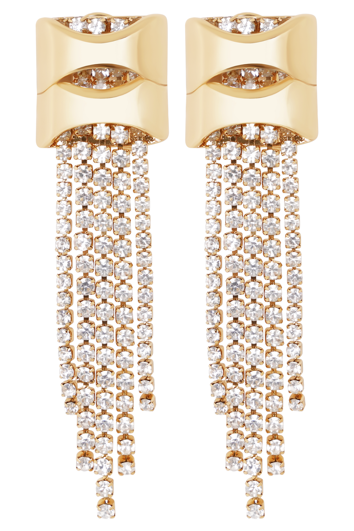 Shea Crystal Fringe Drop Earrings - Gold