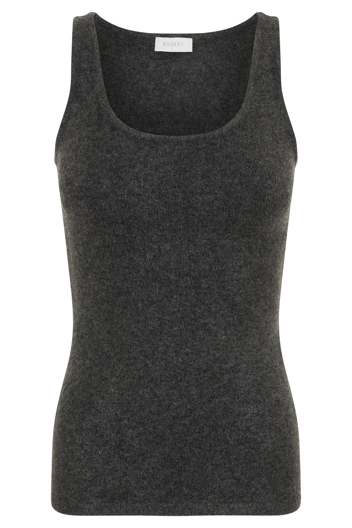 Shyann Sleeveless Longline Knit Top - Charcoal Marle