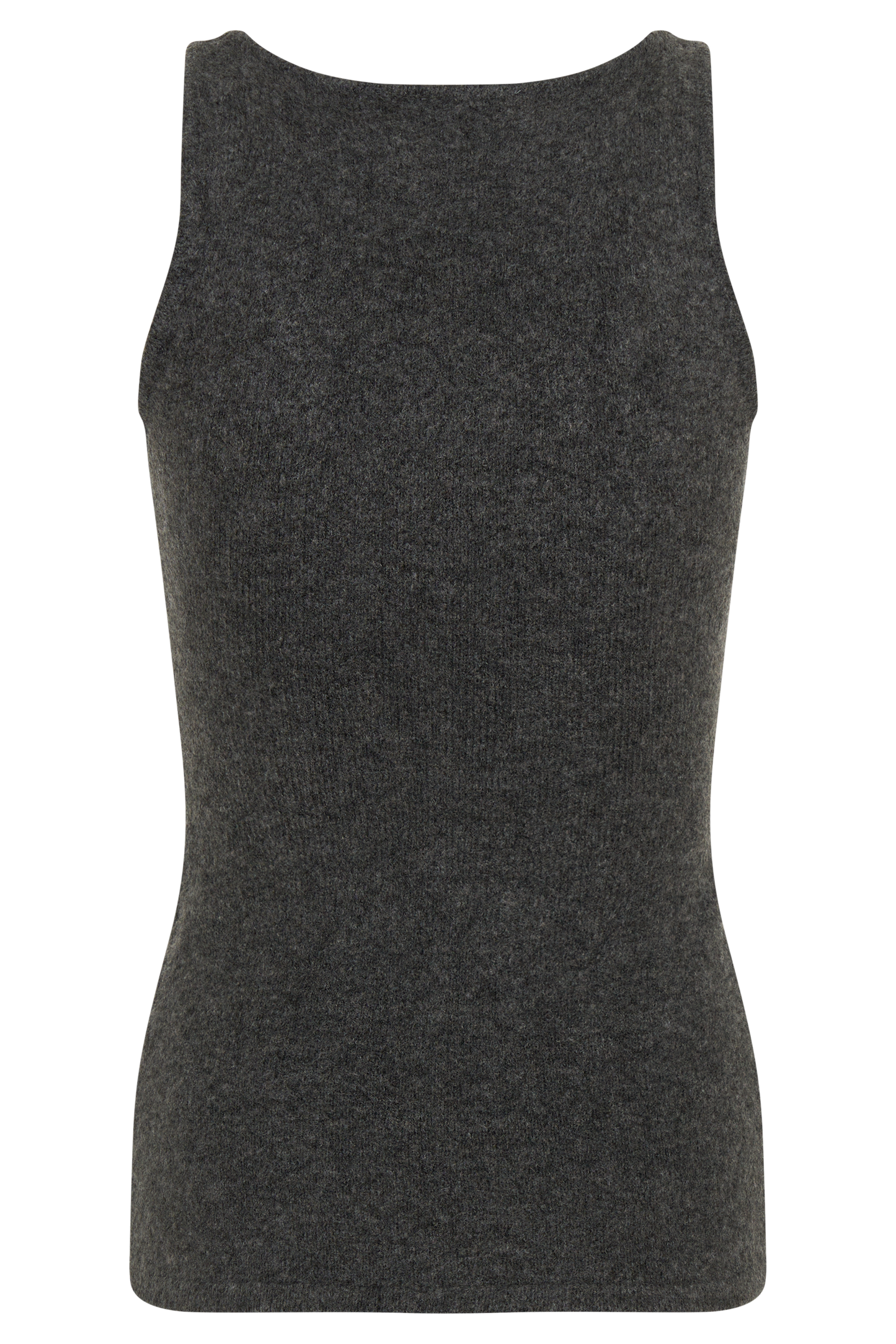 Shyann Sleeveless Longline Knit Top - Charcoal Marle