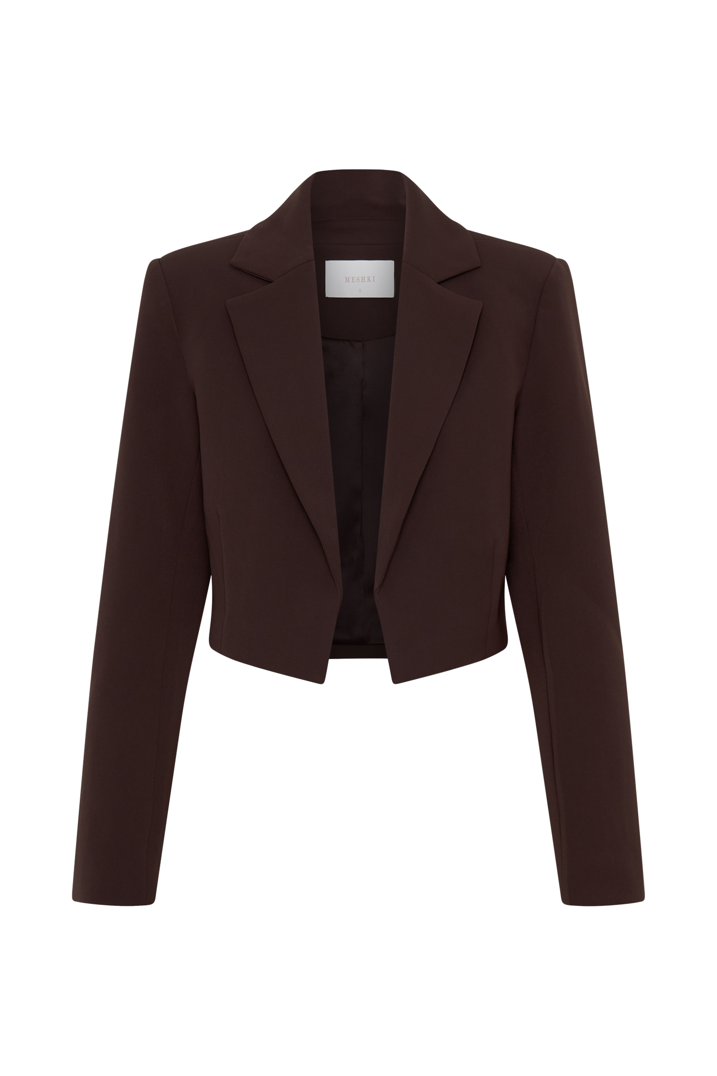 Simone Cropped Suiting Blazer - Dark Chocolate
