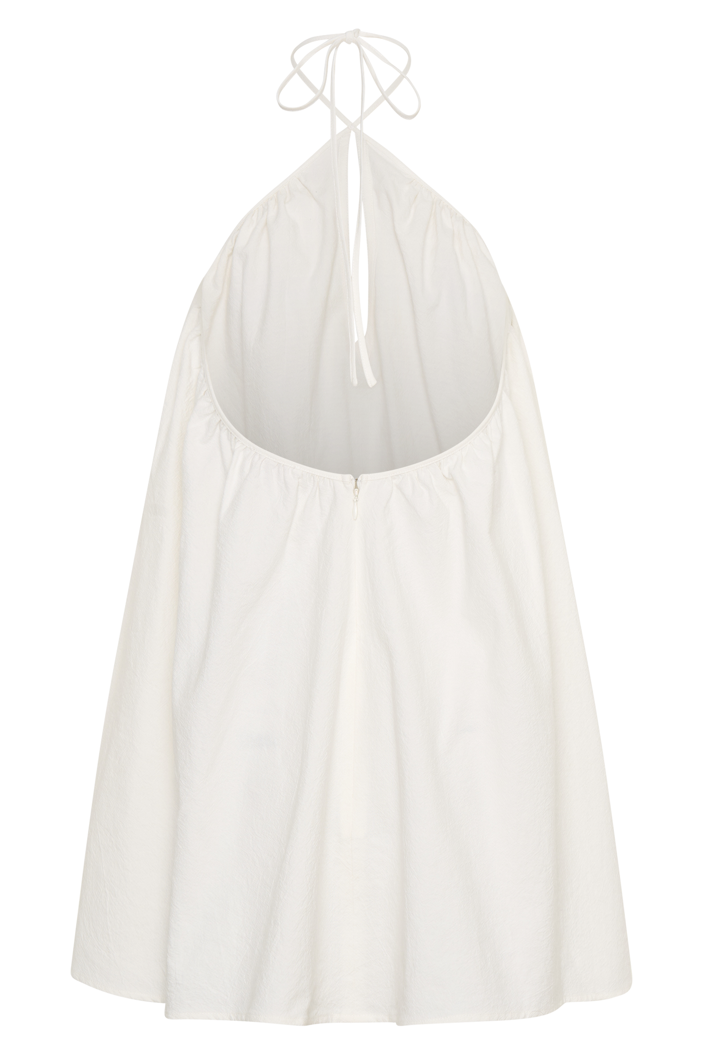 Sonja Keyhole Halter Cotton Mini Dress - White