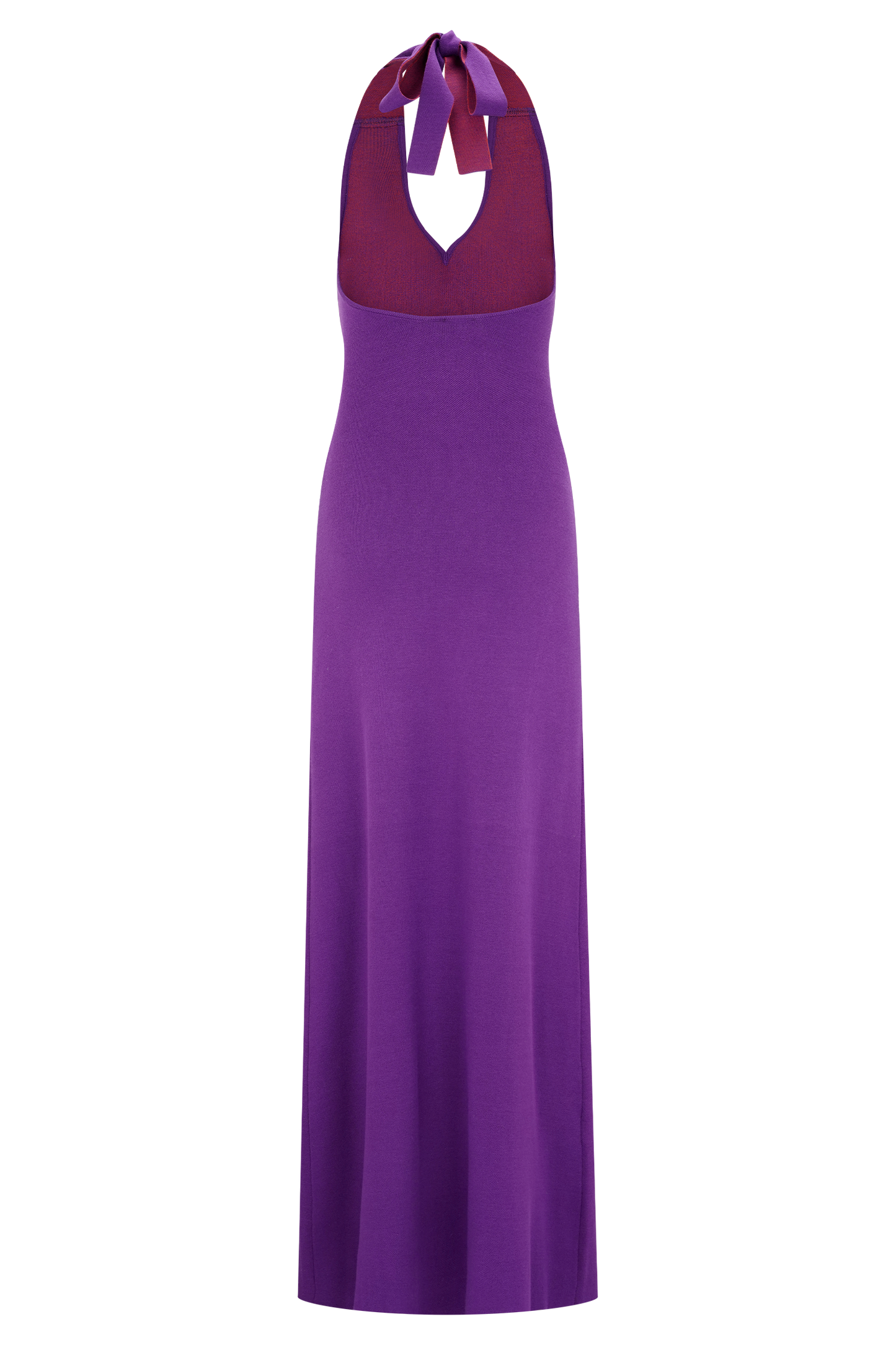 Stacy Knit Halter Maxi Dress - Purple/Red