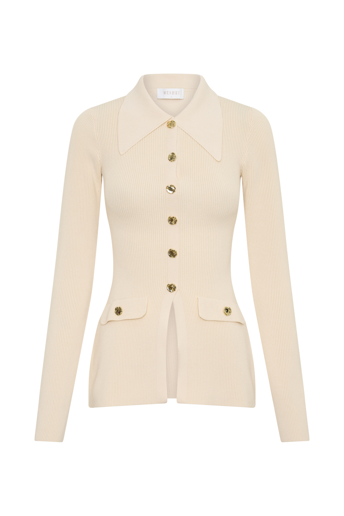 Suzie Ribbed Long Sleeve Longline Top - Ivory