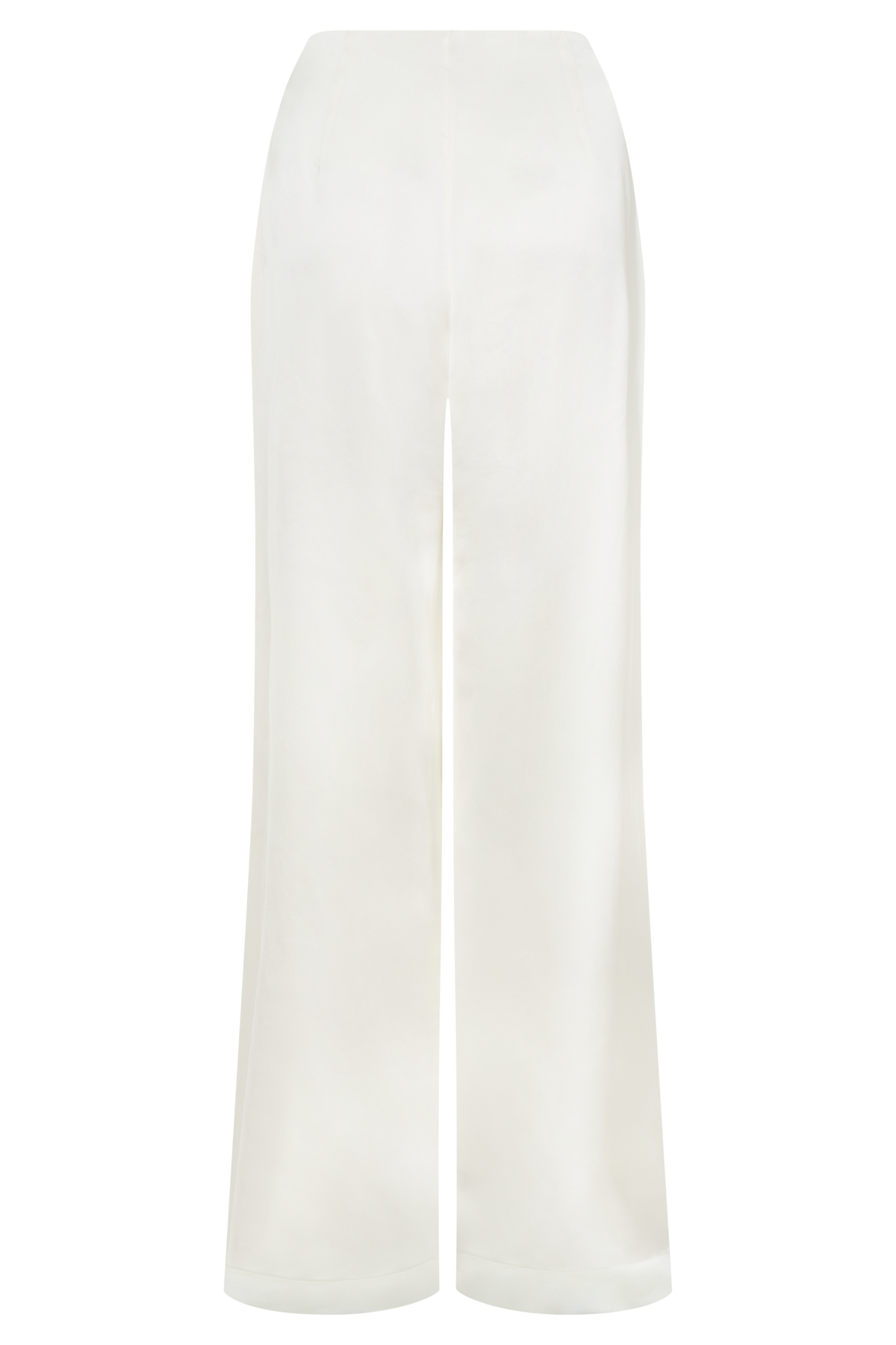 Sydney Straight Leg Satin Pants - Ivory
