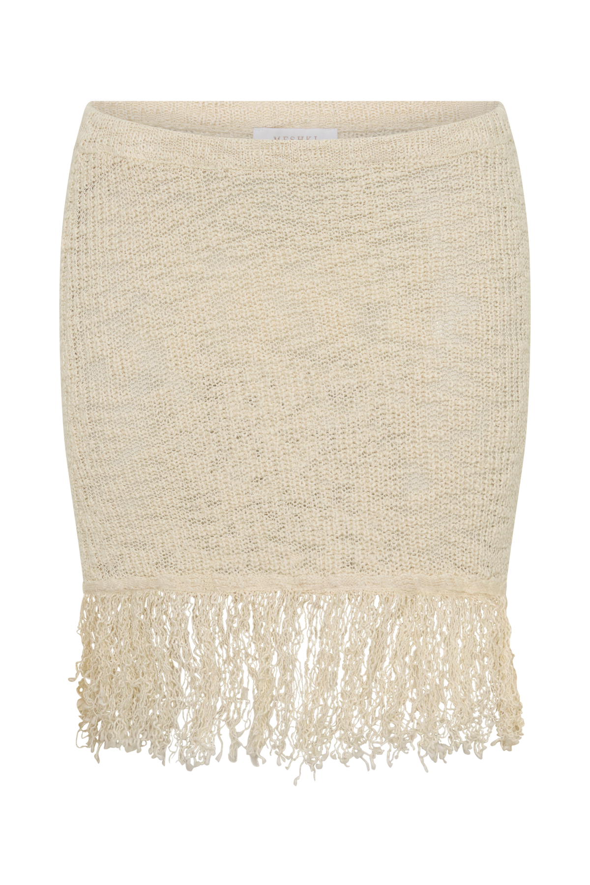 Tabitha Fringe Knit Mini Skirt - Cream