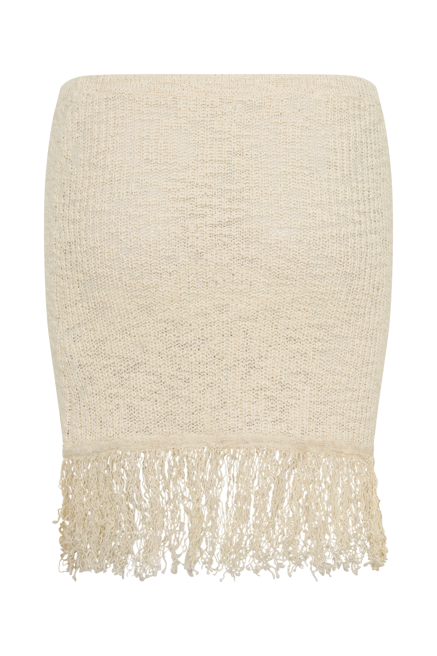 Tabitha Fringe Knit Mini Skirt - Cream
