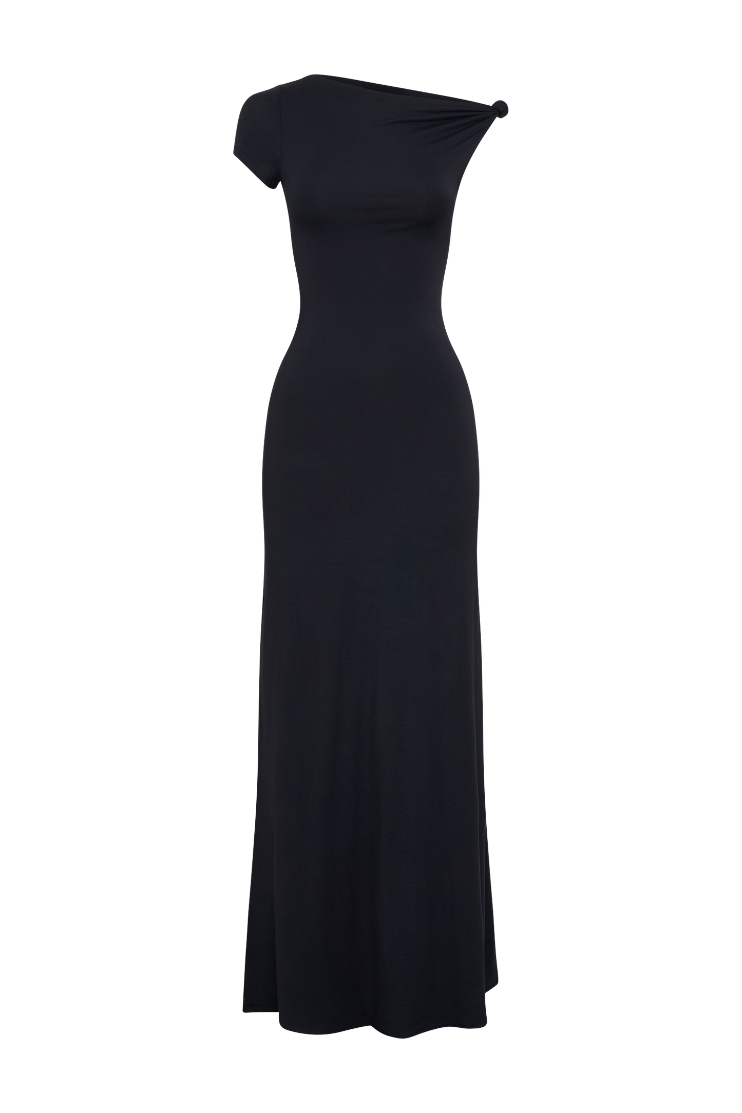 Tamsin Short Sleeve Modal Maxi Dress - Black