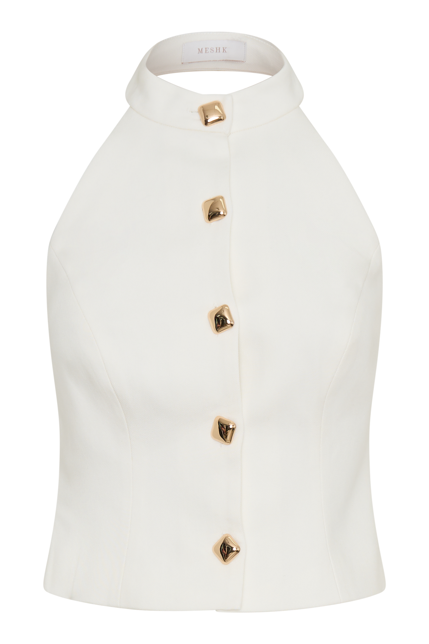 Tiara Halter Neck Suiting Top - White