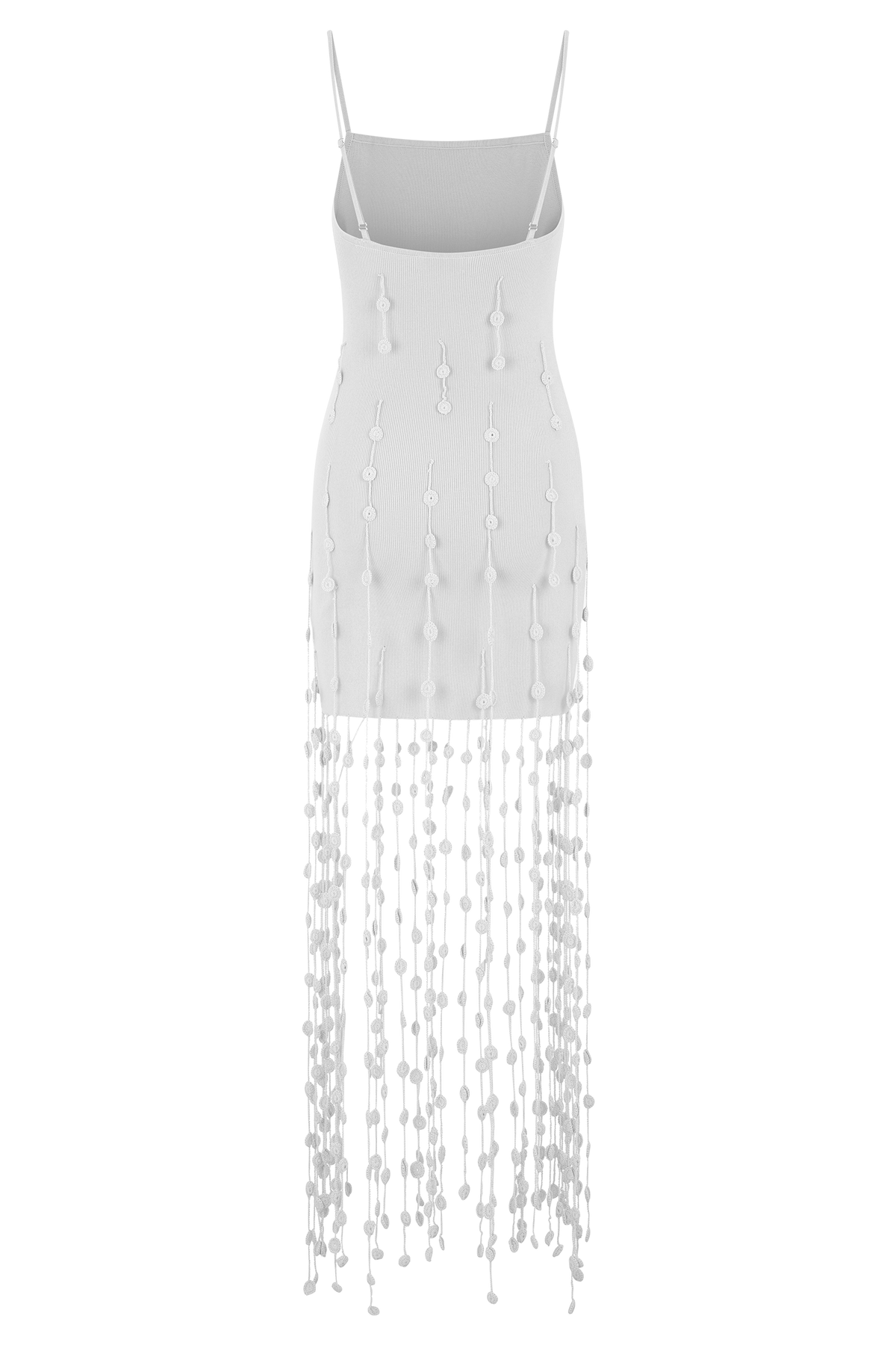 Tove Hand Knit Flower Mini Dress - White