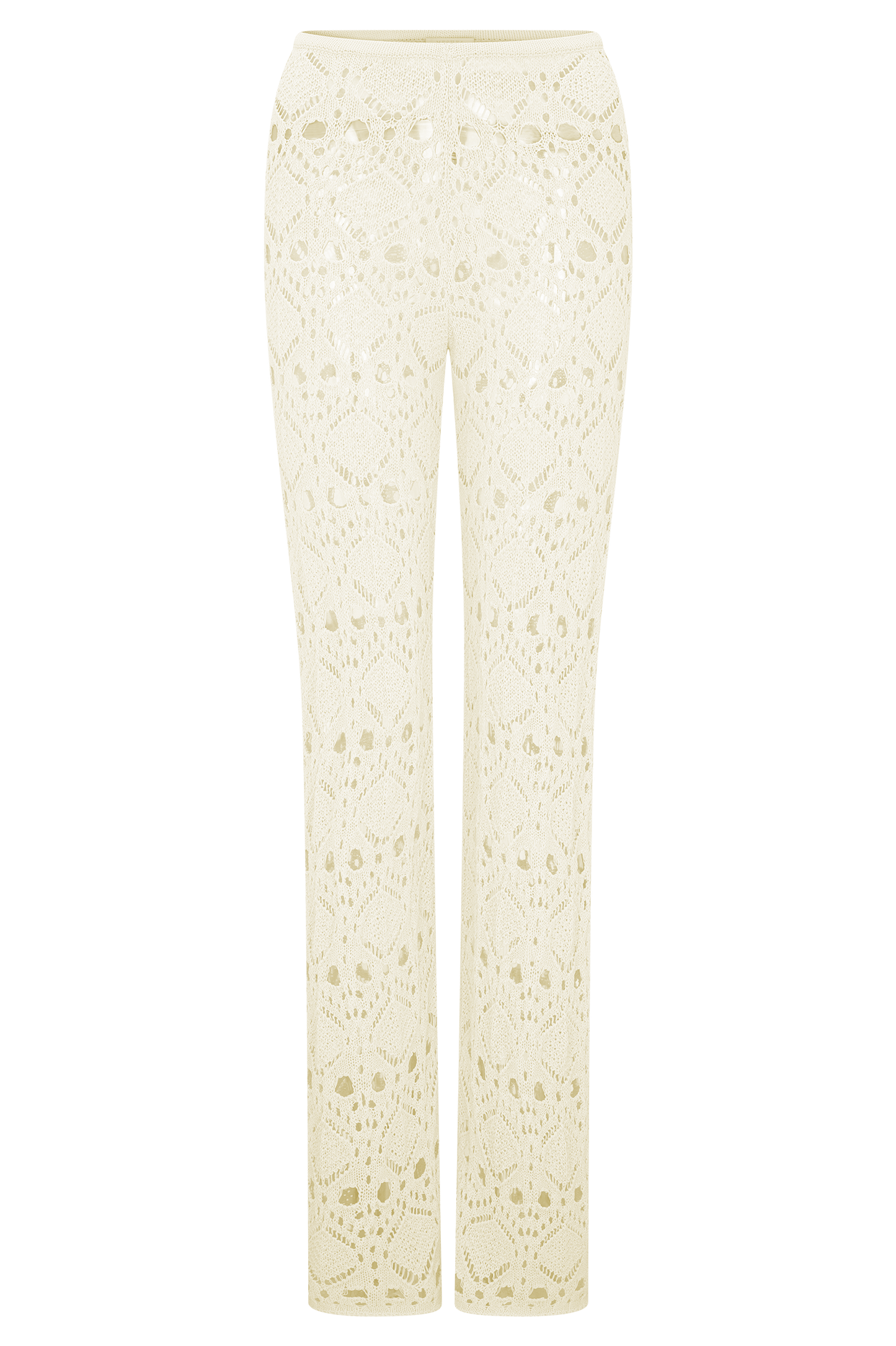 Trena Crochet Knit Pants - Ivory