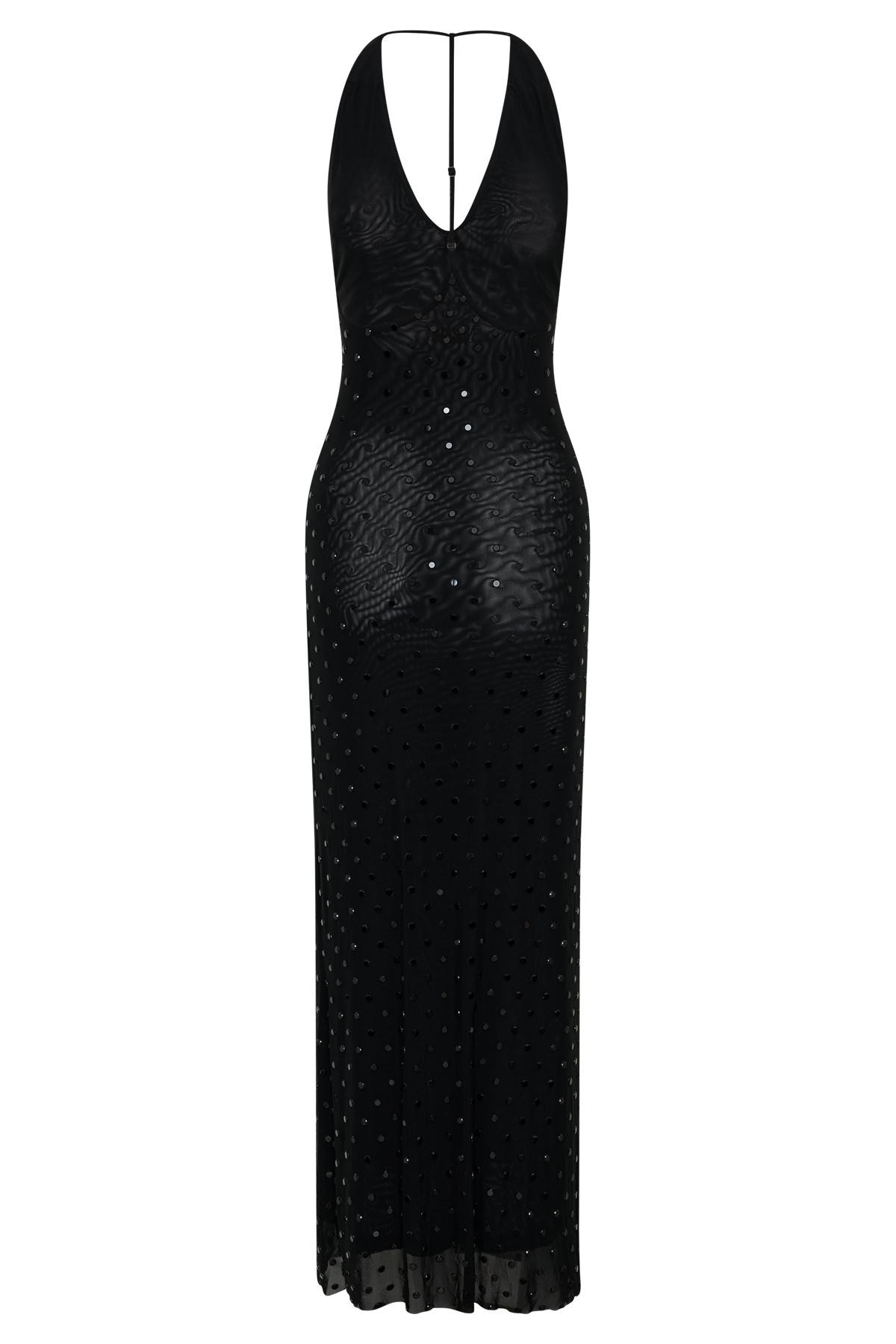 Valentine Diamante Maxi Dress - Black