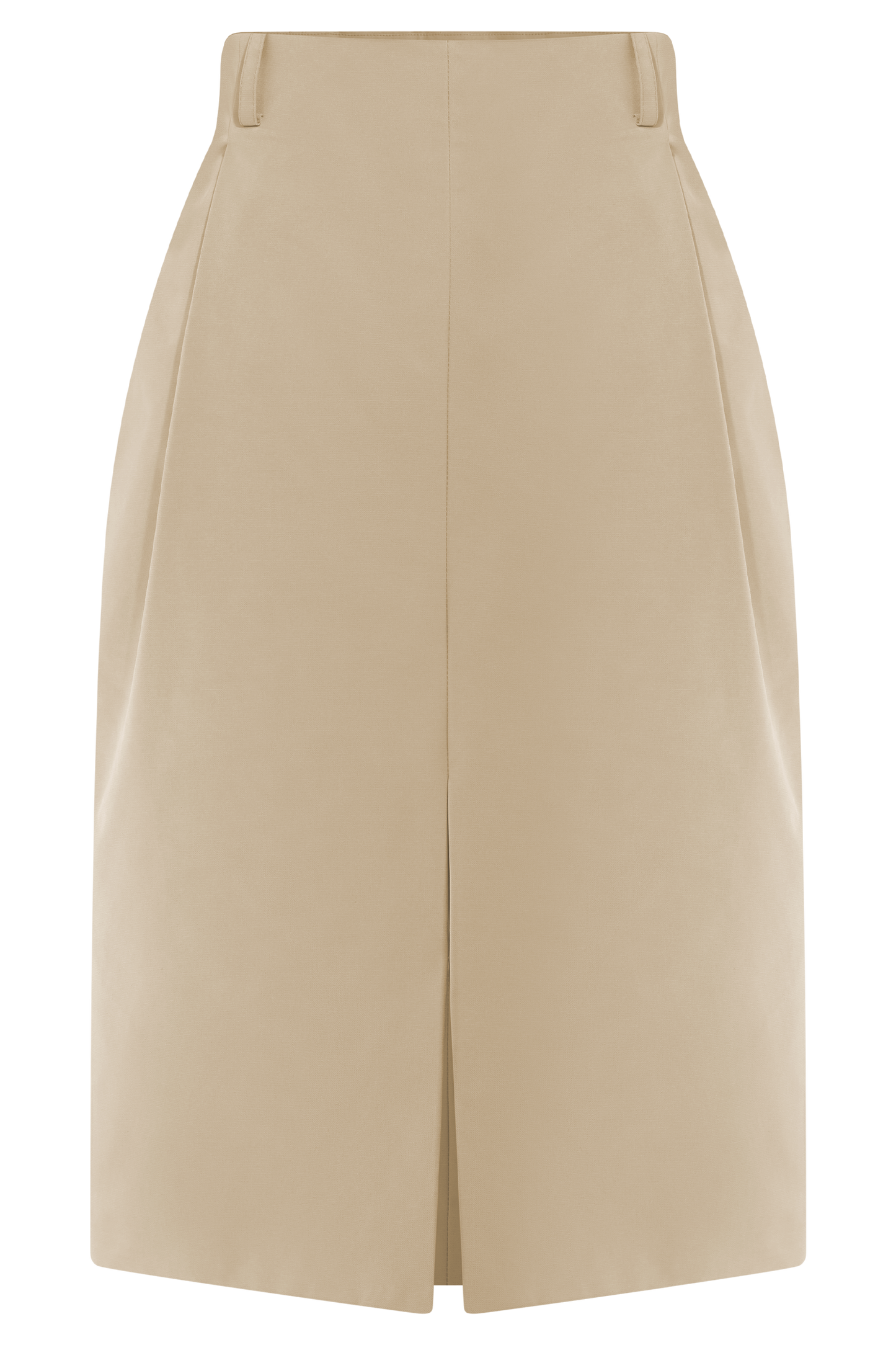 Vera Suiting Split Front Midi Skirt - Ivory Stone